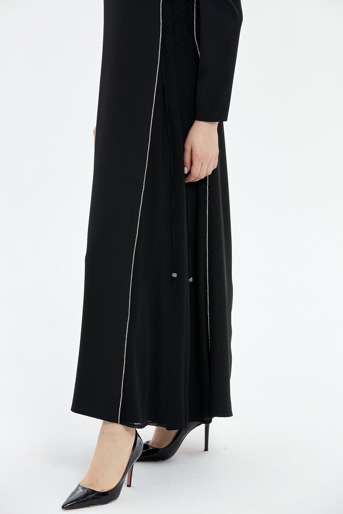 Müsemma Parla Elbise- LYN03510 Siyah