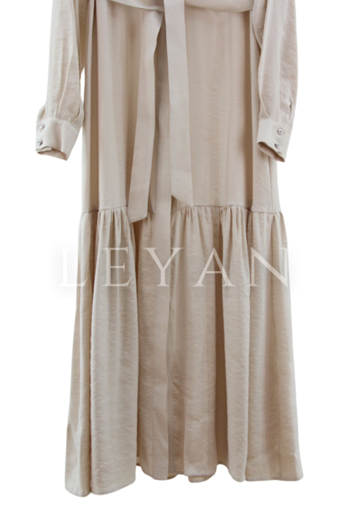 Orhan Store İşlemeli Elbise- LYN03810 Bej