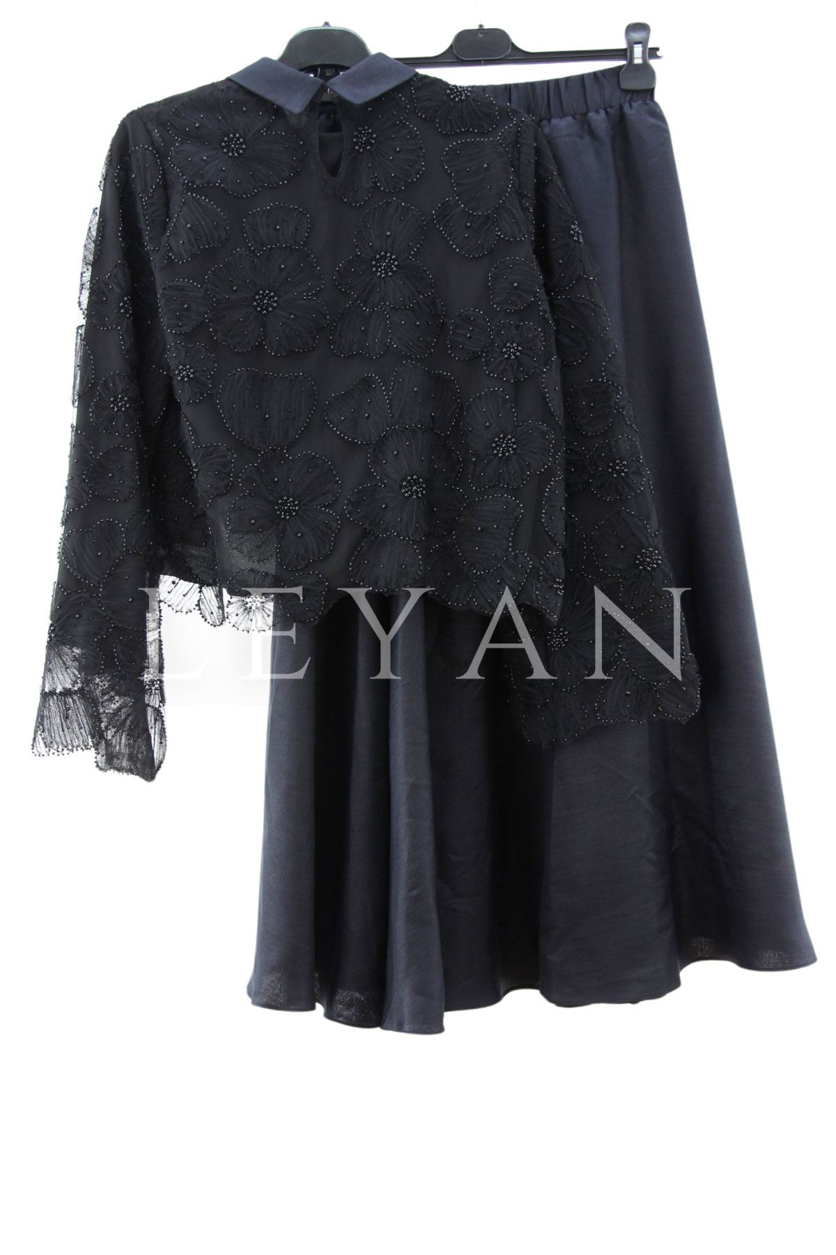 My312 Dantelli Abiye Takım- LYN03743 Siyah