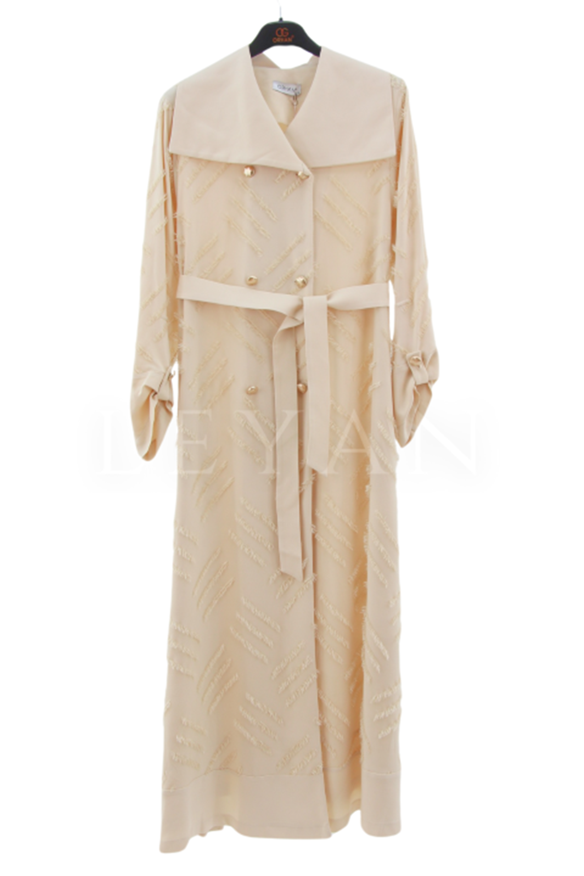 Orhan Store Püskül Detaylı Pardesü- LYN03612 Bej