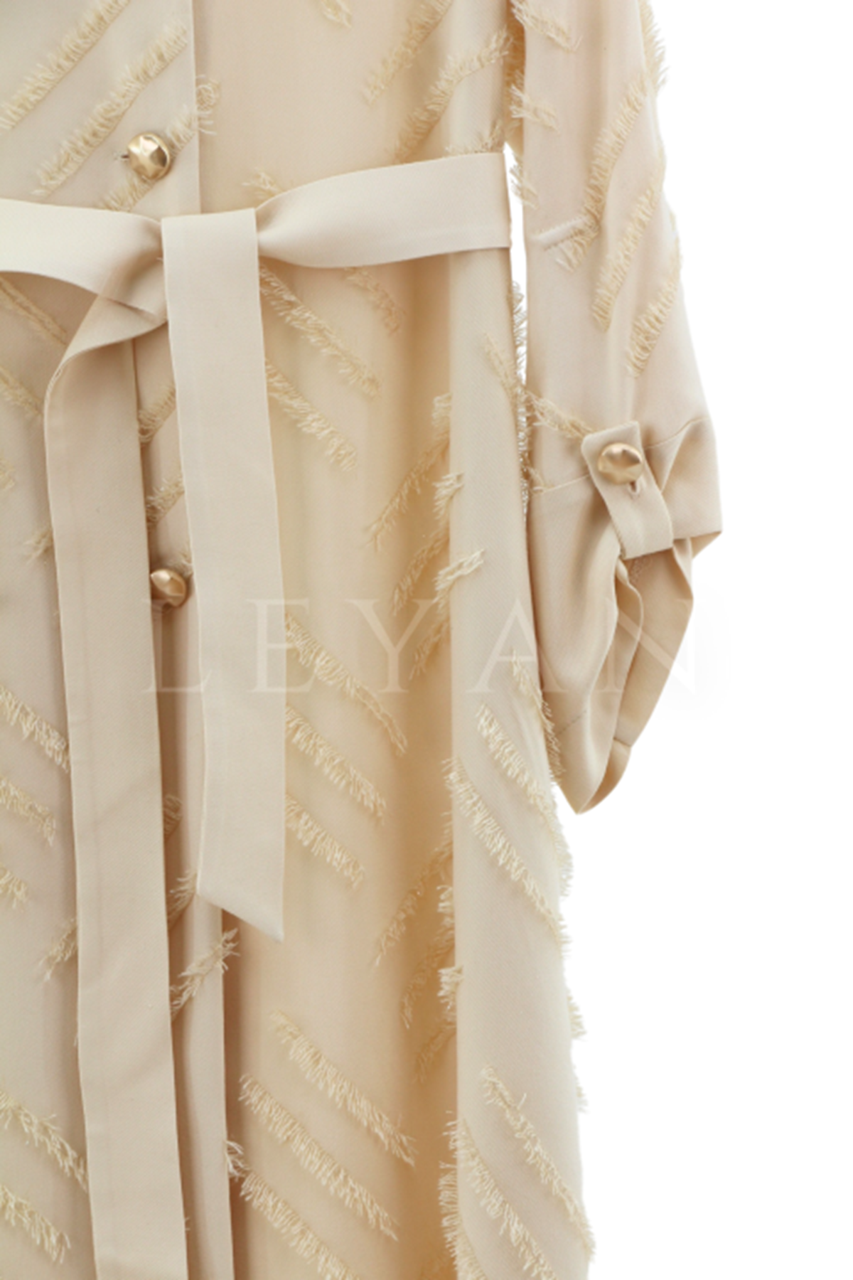 Orhan Store Püskül Detaylı Pardesü- LYN03612 Bej