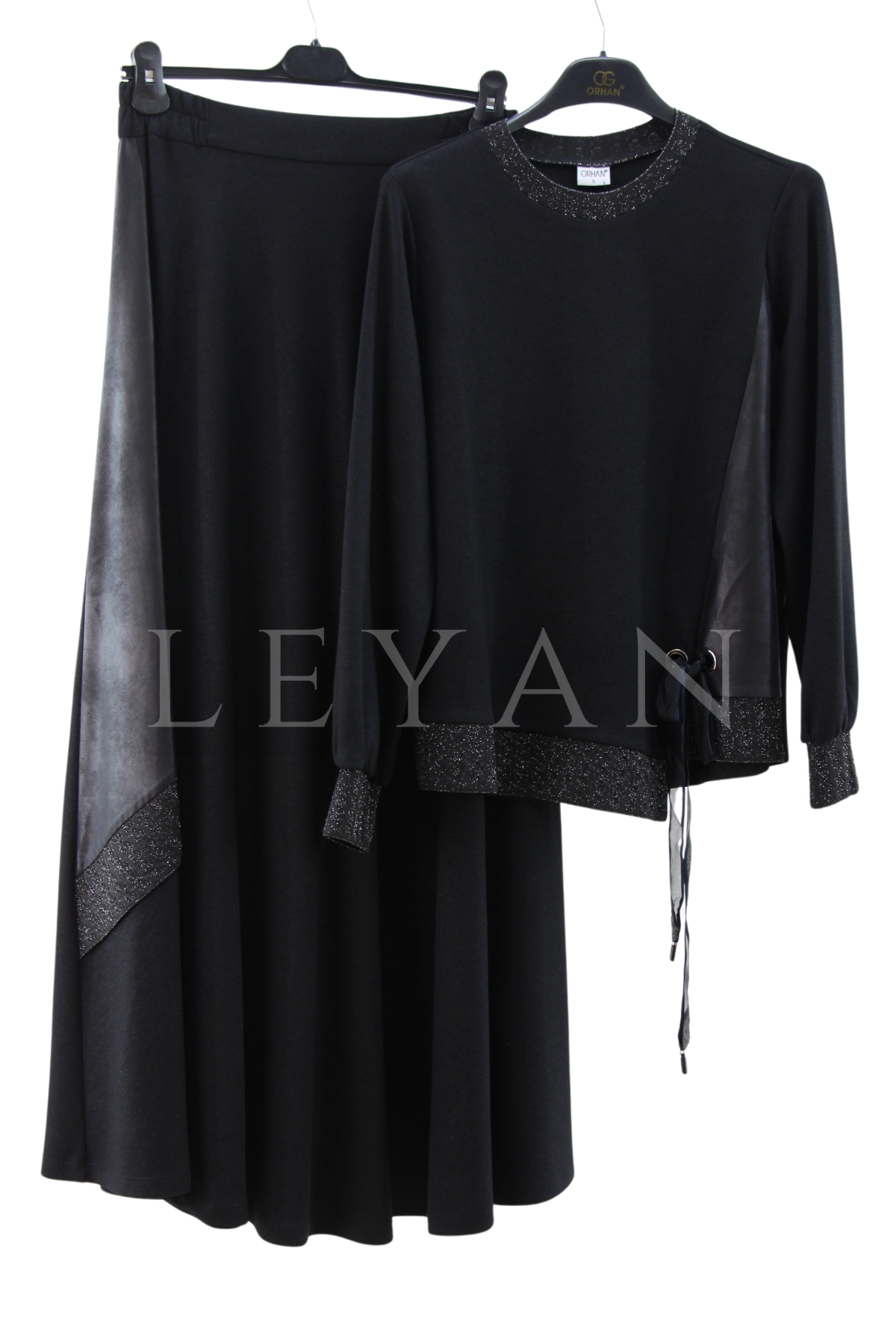 Orhan Store Kuşgözü Detaylı Takım- LYN03930 Siyah