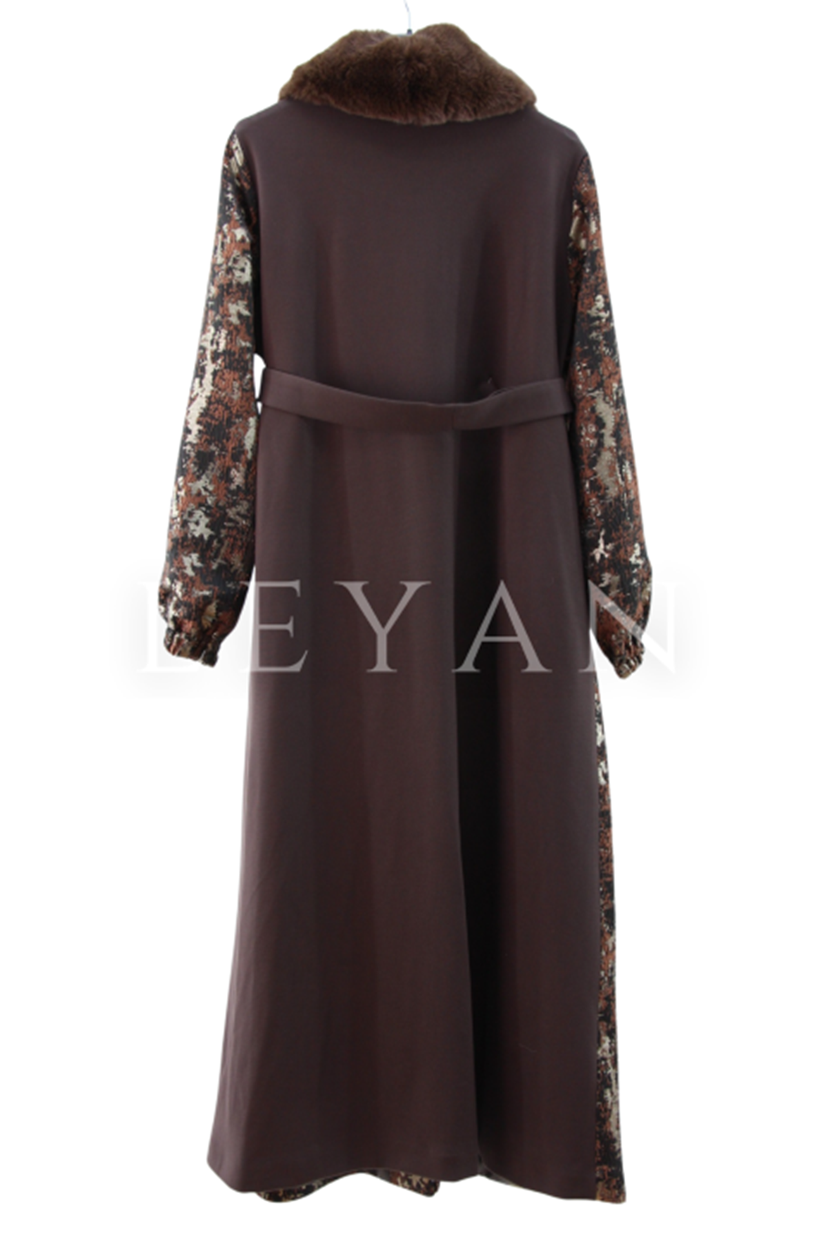 Orhan Store Yakası Kürklü Kap- LYN04356 Kahve