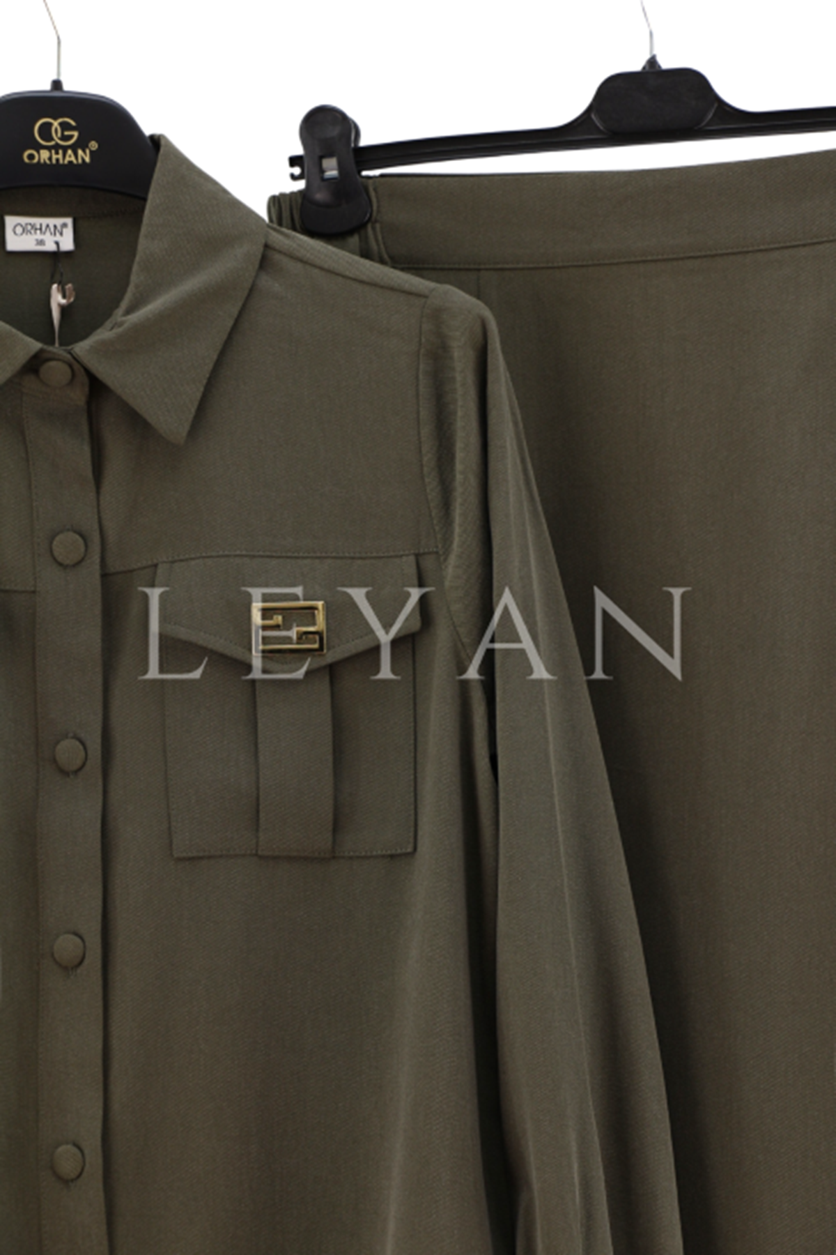 Orhan Store Cep Detaylı Takım- LYN04361 Haki