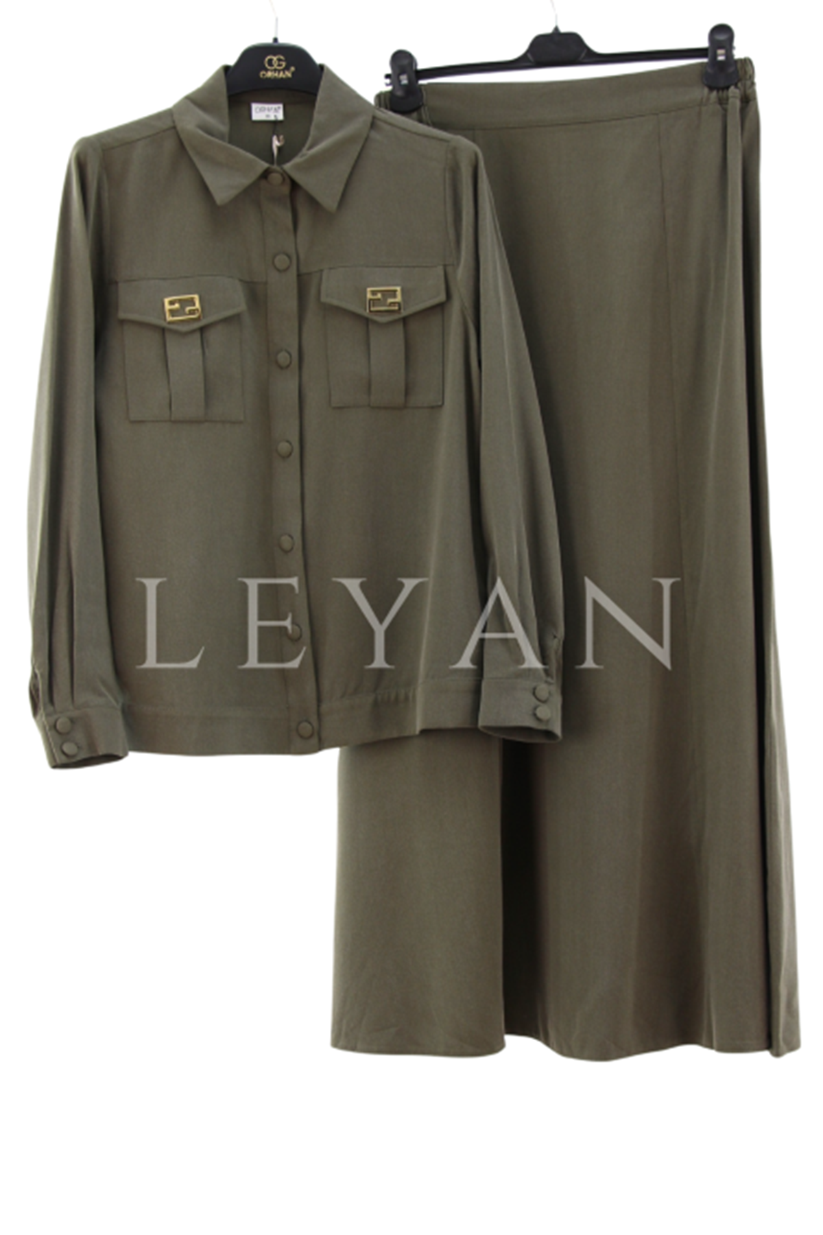 Orhan Store Cep Detaylı Takım- LYN04361 Haki