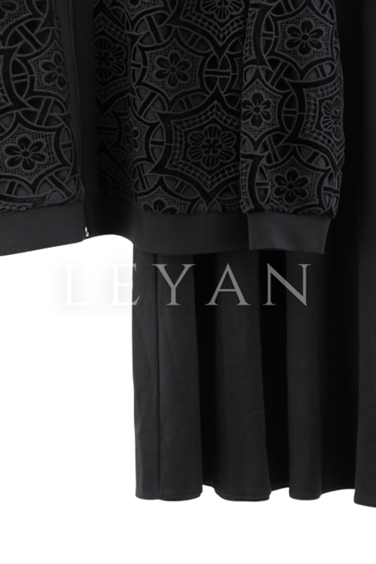 Orhan Store Ceketi Güpürlü Takım- LYN04360 Siyah