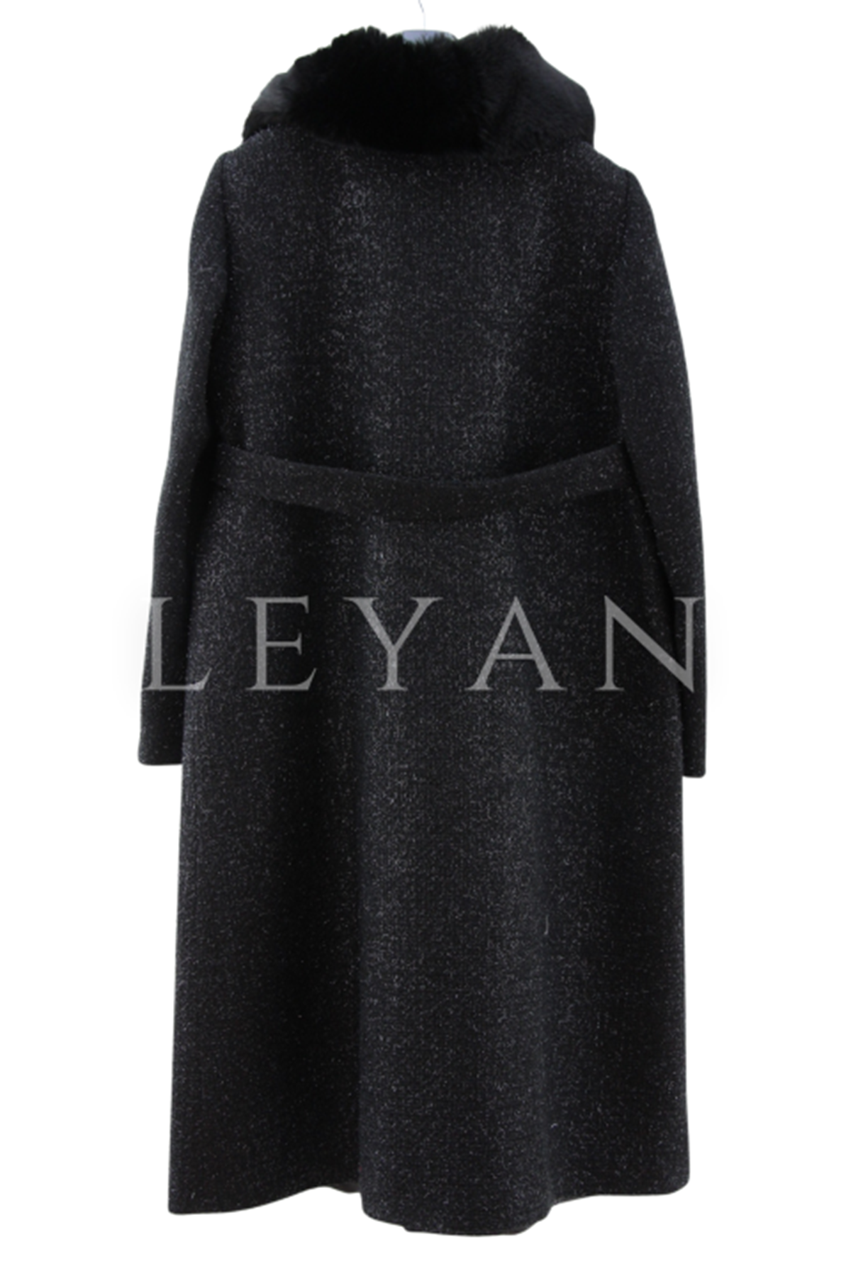 Orhan Store Kürk Detaylı Kaban- LYN04358 Siyah