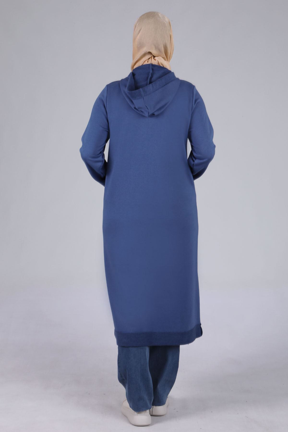 Behrem Kapüşonlu Üç İplik Kap- LYN02953 İndigo