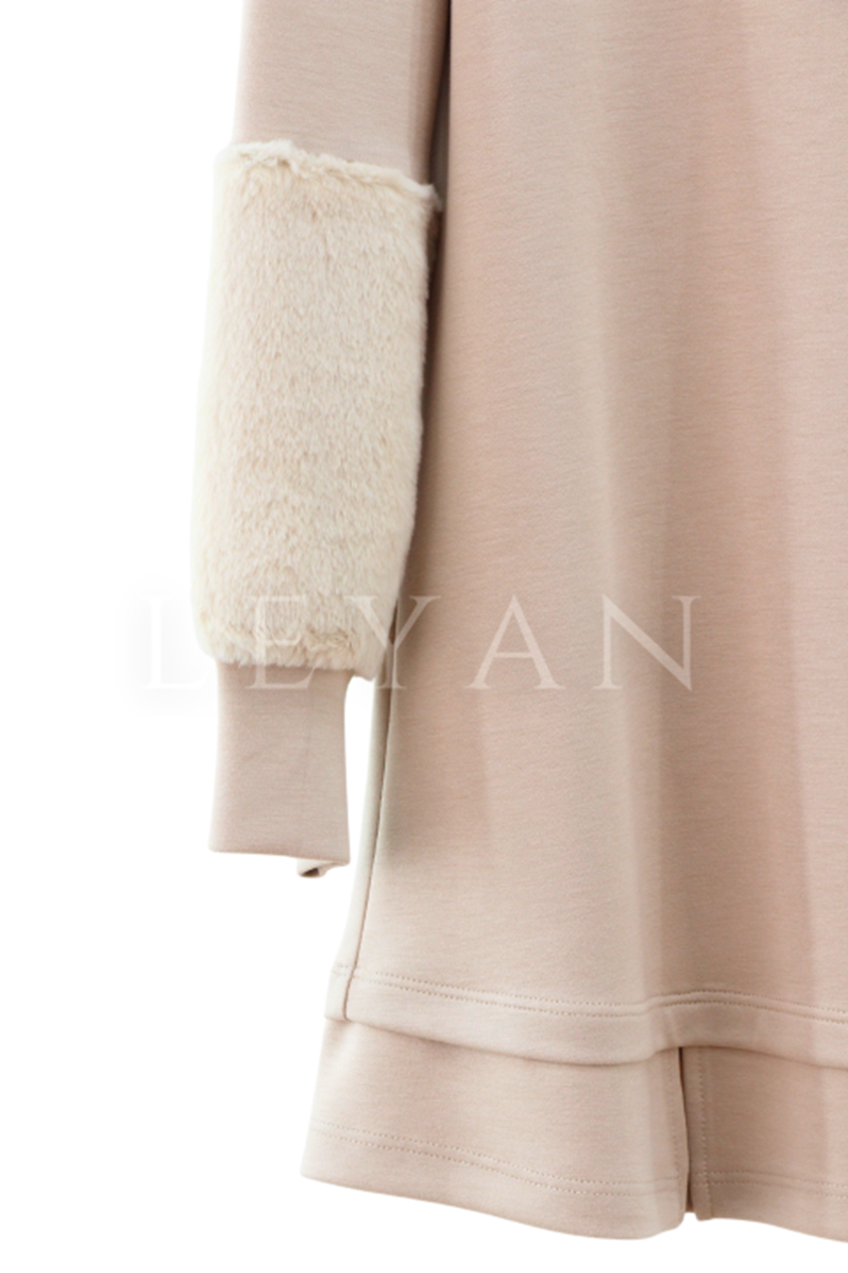 Orhan Store Kolu Kürk Detaylı Takım- LYN02896 Bej