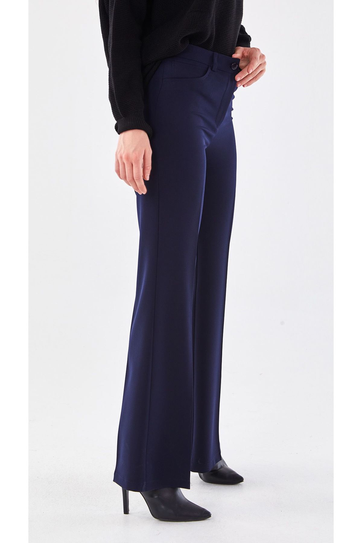 Sentez İspanyol Paça Pantolon- LYN01454 Lacivert