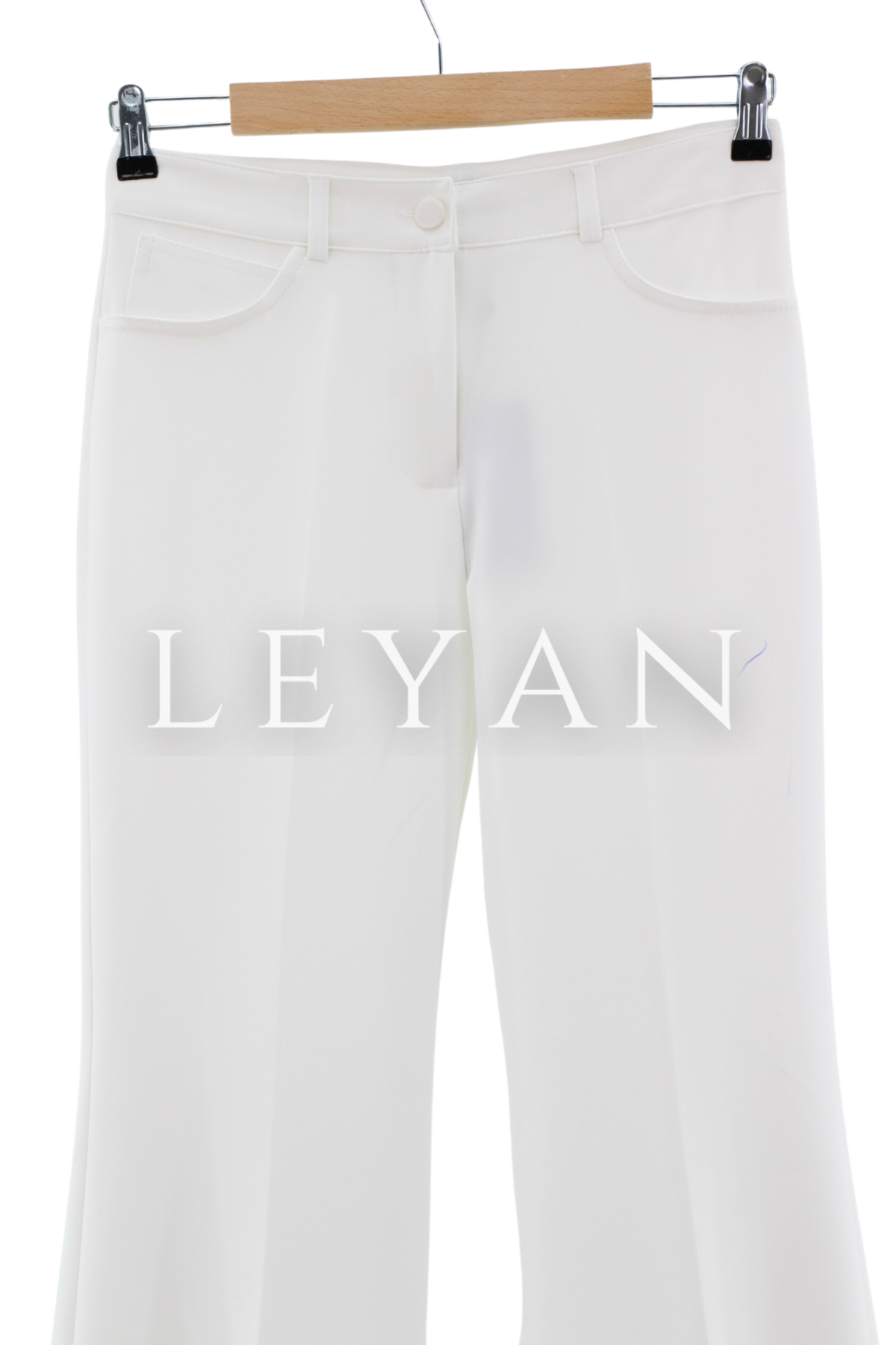 Sentez İspanyol Paça Pantolon- LYN01454 Beyaz