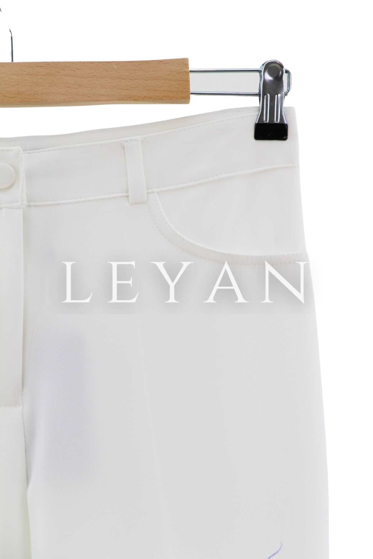 Sentez İspanyol Paça Pantolon- LYN01454 Beyaz