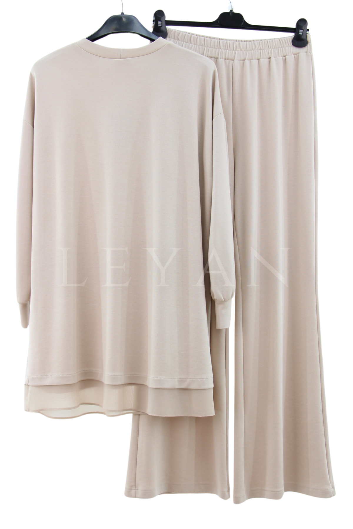 Orhan Store Şifonlu Pantolonlu Takım- LYN03373 Bej