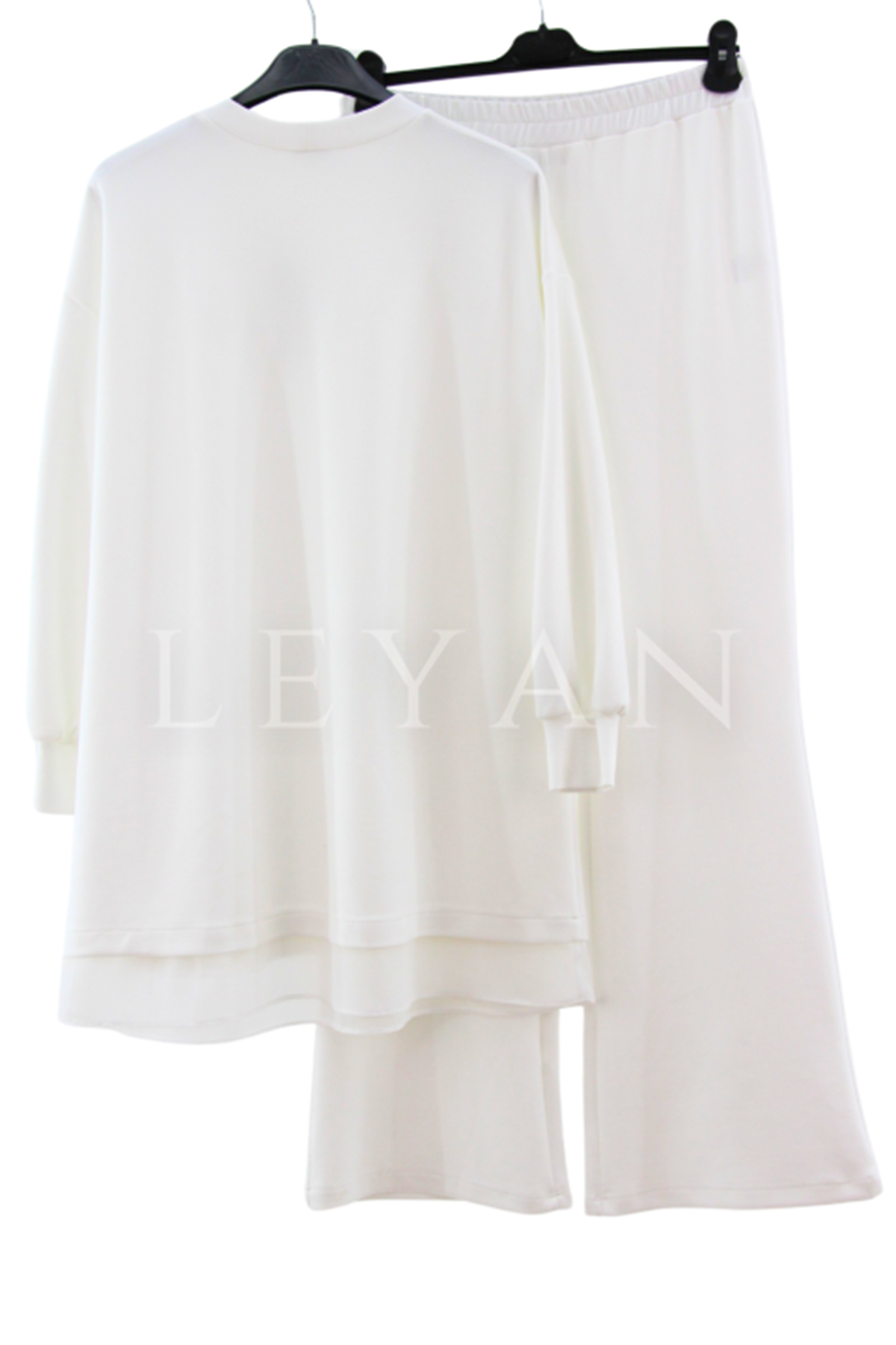 Orhan Store Şifonlu Pantolonlu Takım- LYN03373 Ekru