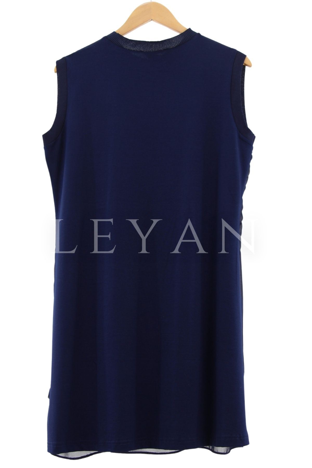 Rayon Detaylı Kolsuz Şifon İçlik- LYN01399  Lacivert