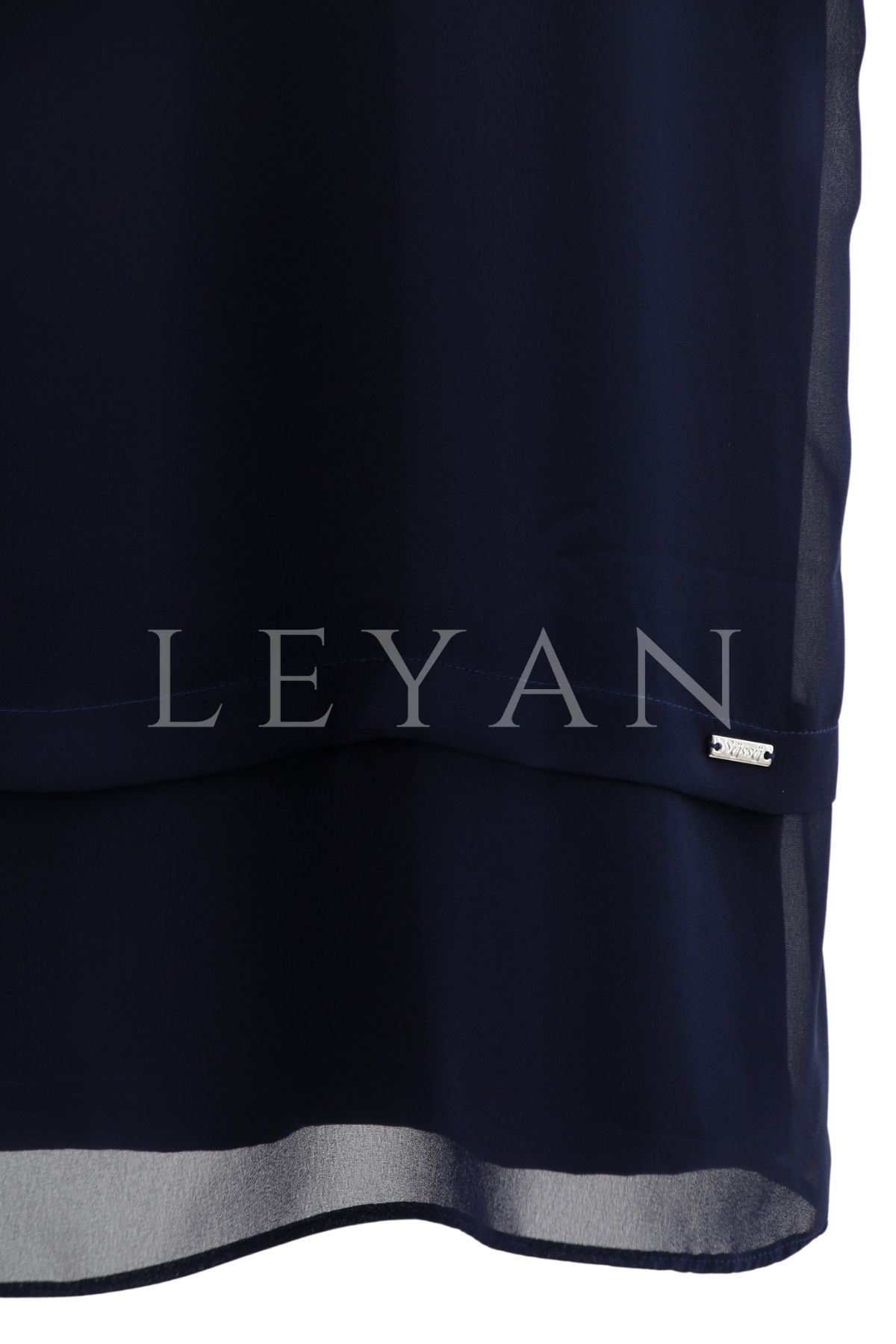 Rayon Detaylı Kolsuz Şifon İçlik- LYN01399  Lacivert