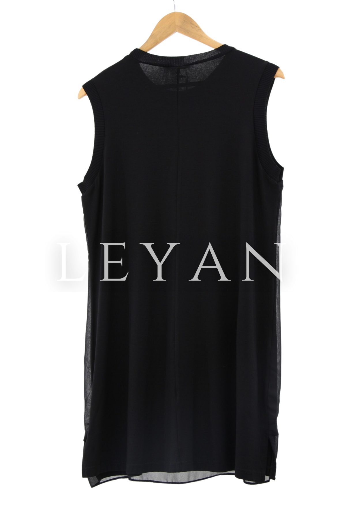 Rayon Detaylı Kolsuz Şifon İçlik- LYN01399  Siyah