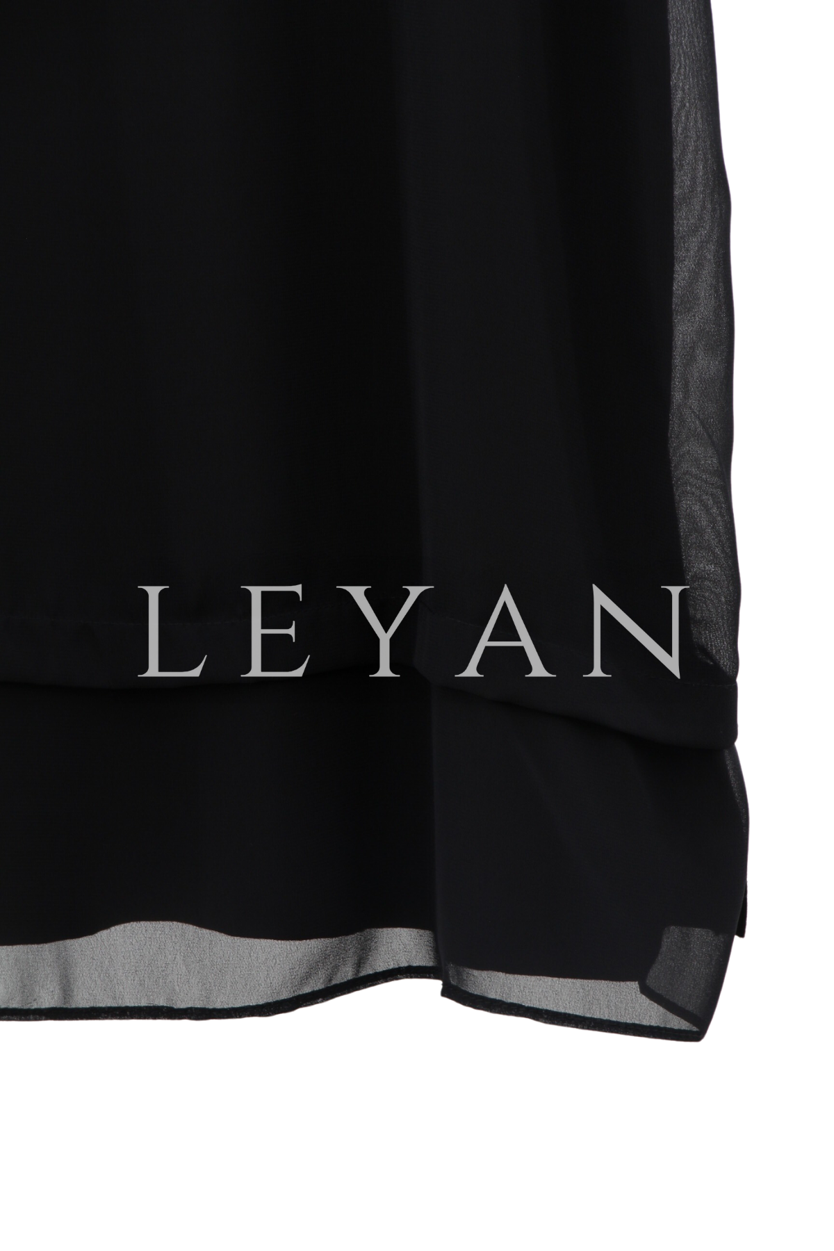 Rayon Detaylı Kolsuz Şifon İçlik- LYN01399  Siyah