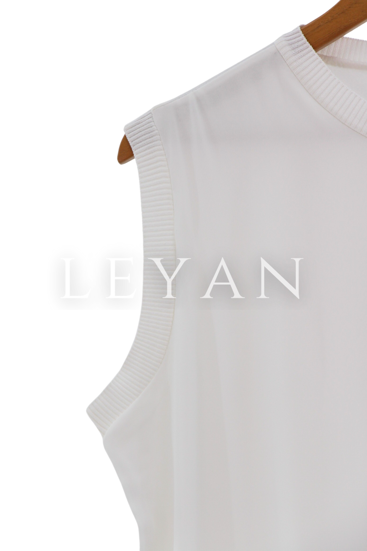 Rayon Detaylı Kolsuz Şifon İçlik- LYN01399  Ekru