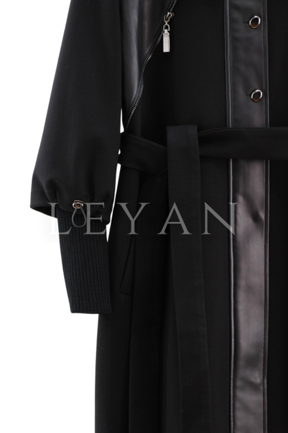 Orhan Store Deri Detaylı Kap- LYN04367 Siyah