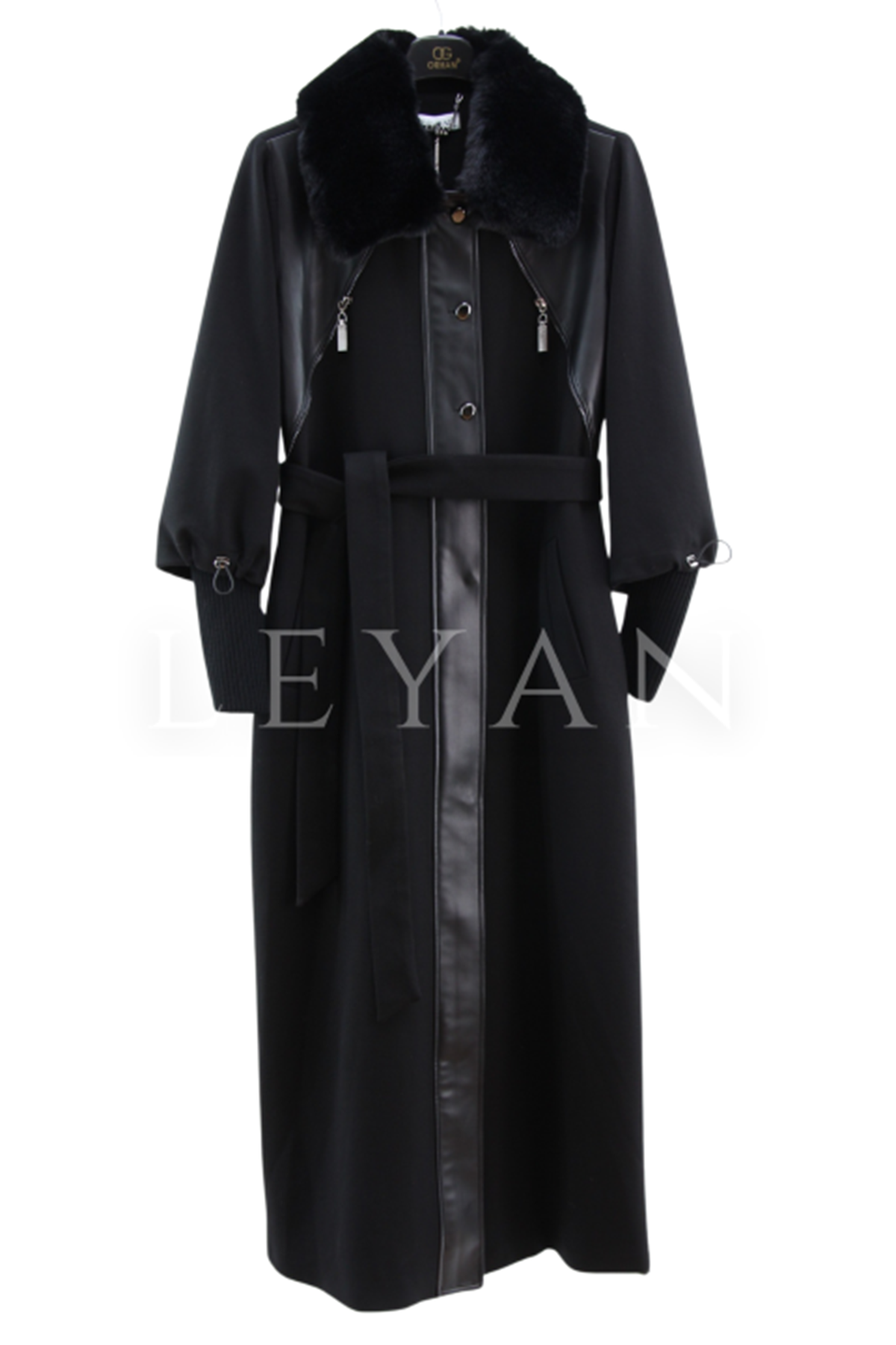 Orhan Store Deri Detaylı Kap- LYN04367 Siyah