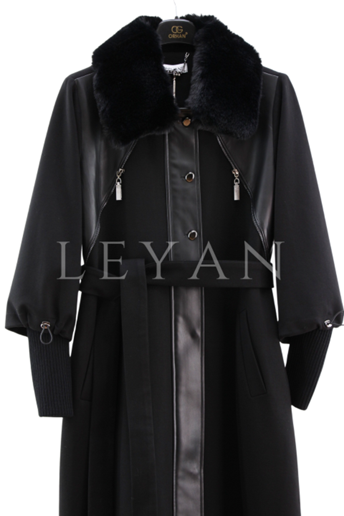 Orhan Store Deri Detaylı Kap- LYN04367 Siyah