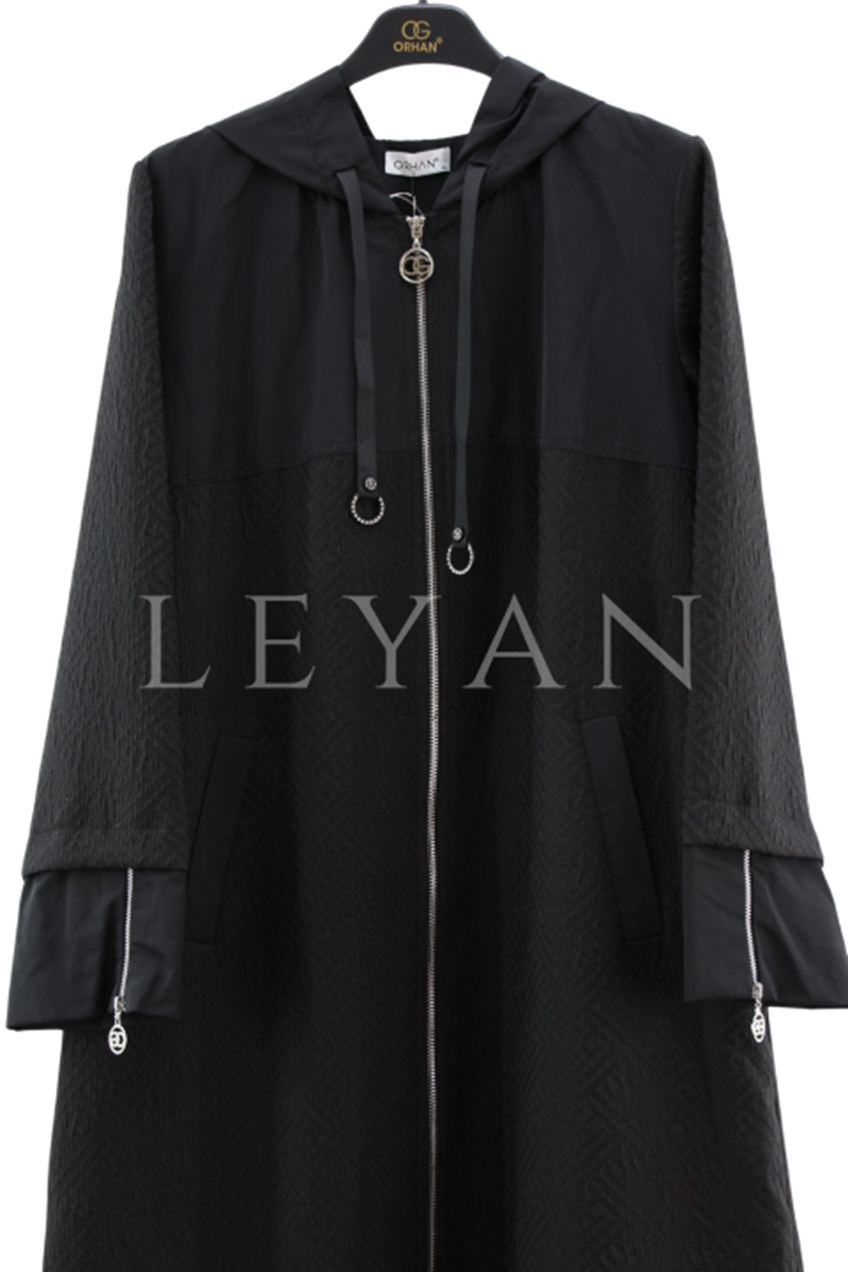 Orhan Store Paraşüt Detaylı Kap- LYN04366 Siyah