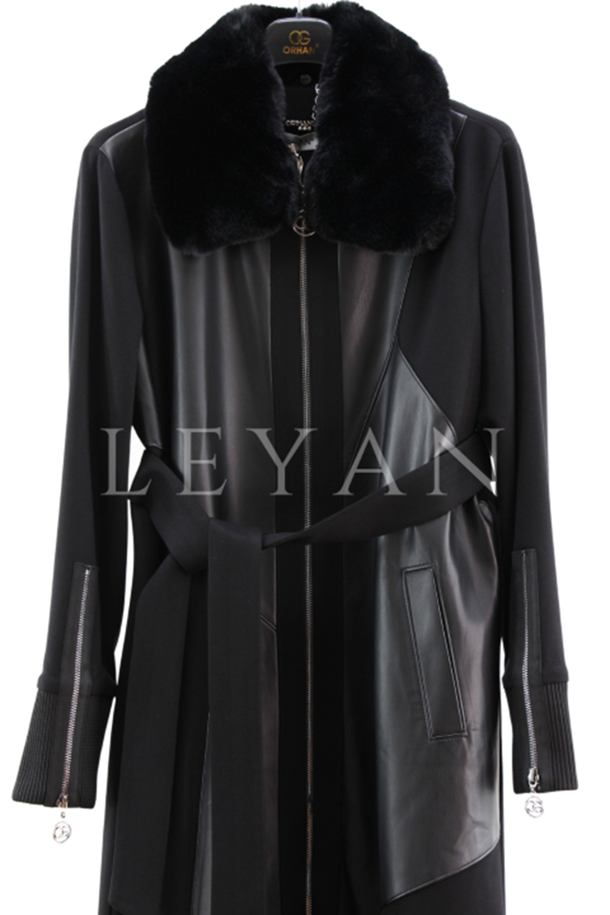 Orhan Store Deri Detaylı Fermuarlı Kap- LYN04365 Siyah