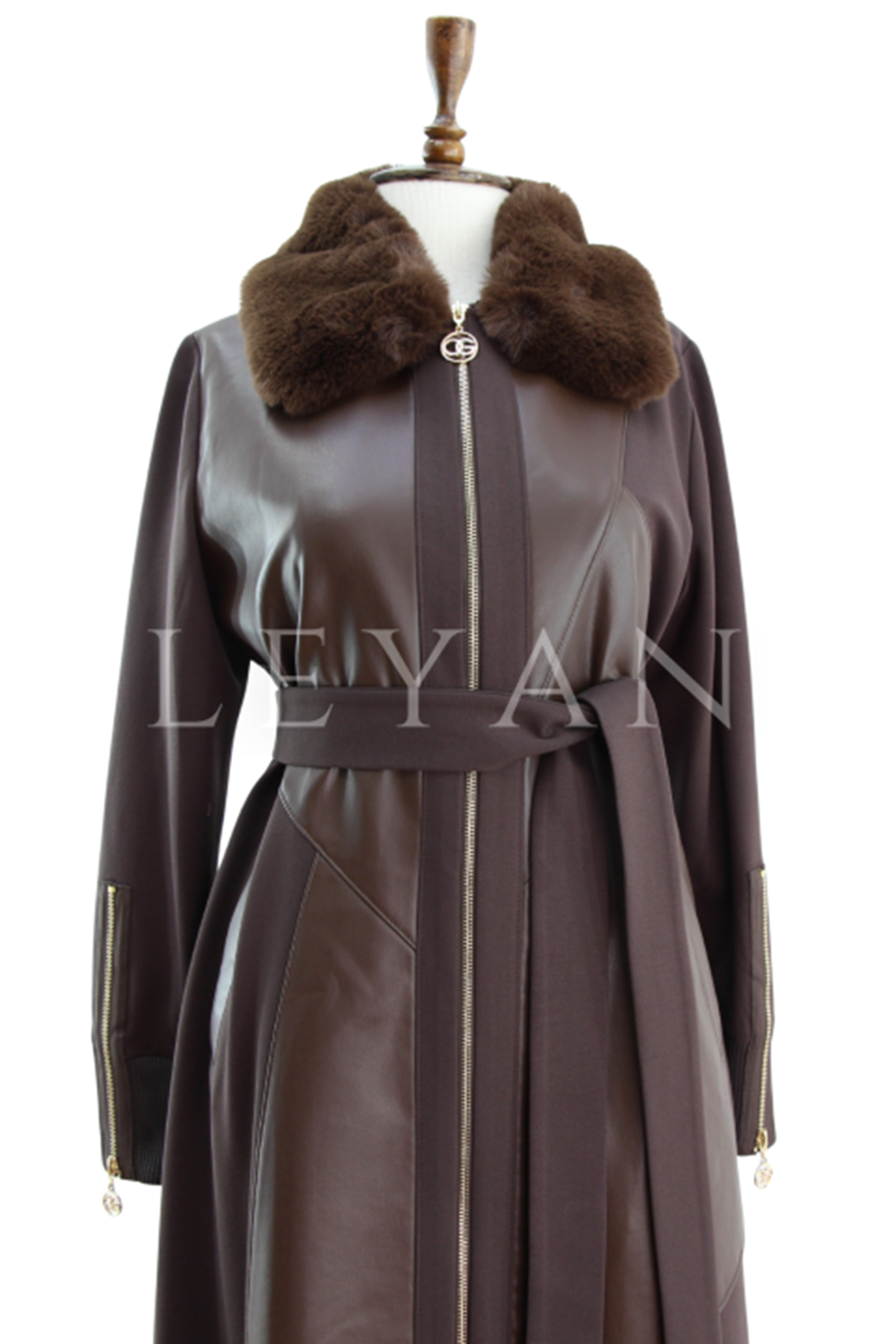 Orhan Store Deri Detaylı Fermuarlı Kap- LYN04365 Kahve