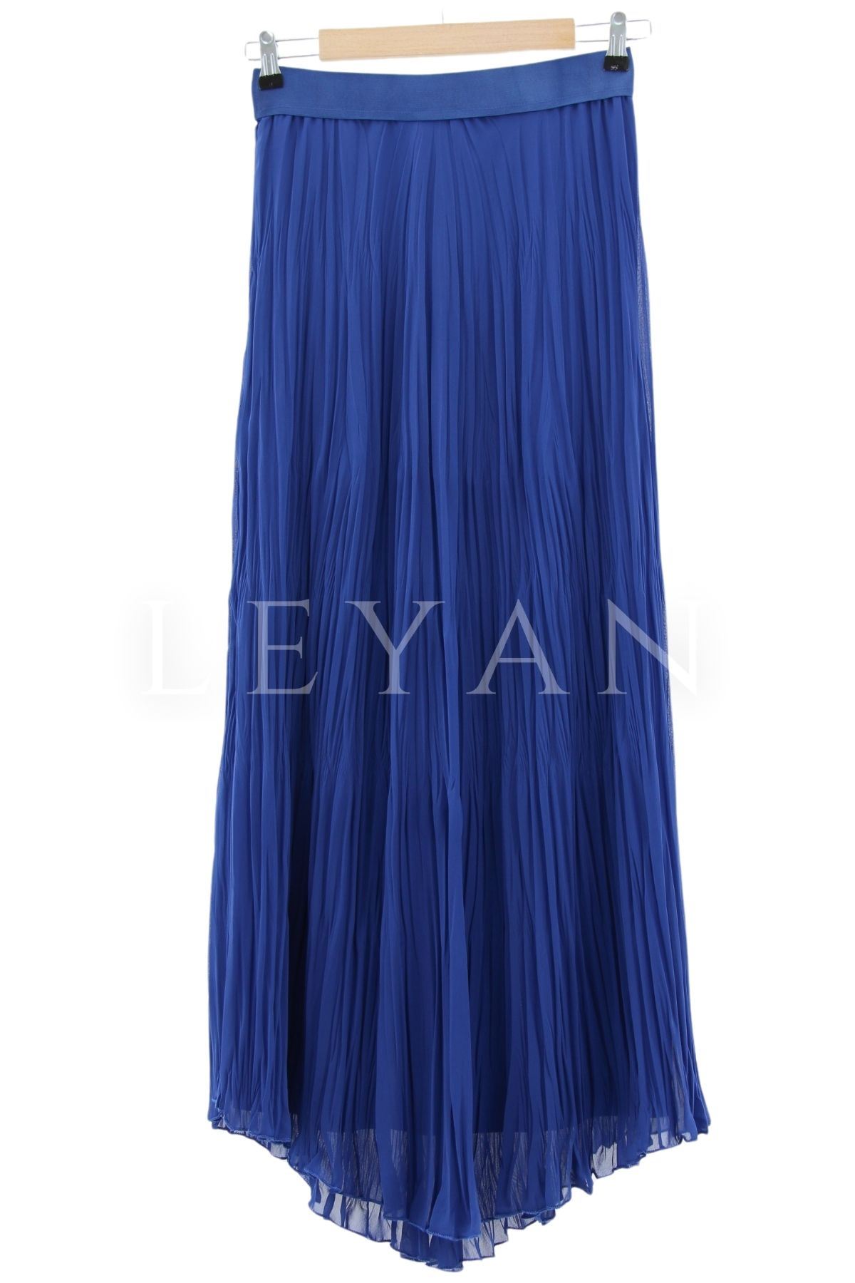 Sentez Kırıştırma Etek-LYN02356 Saks