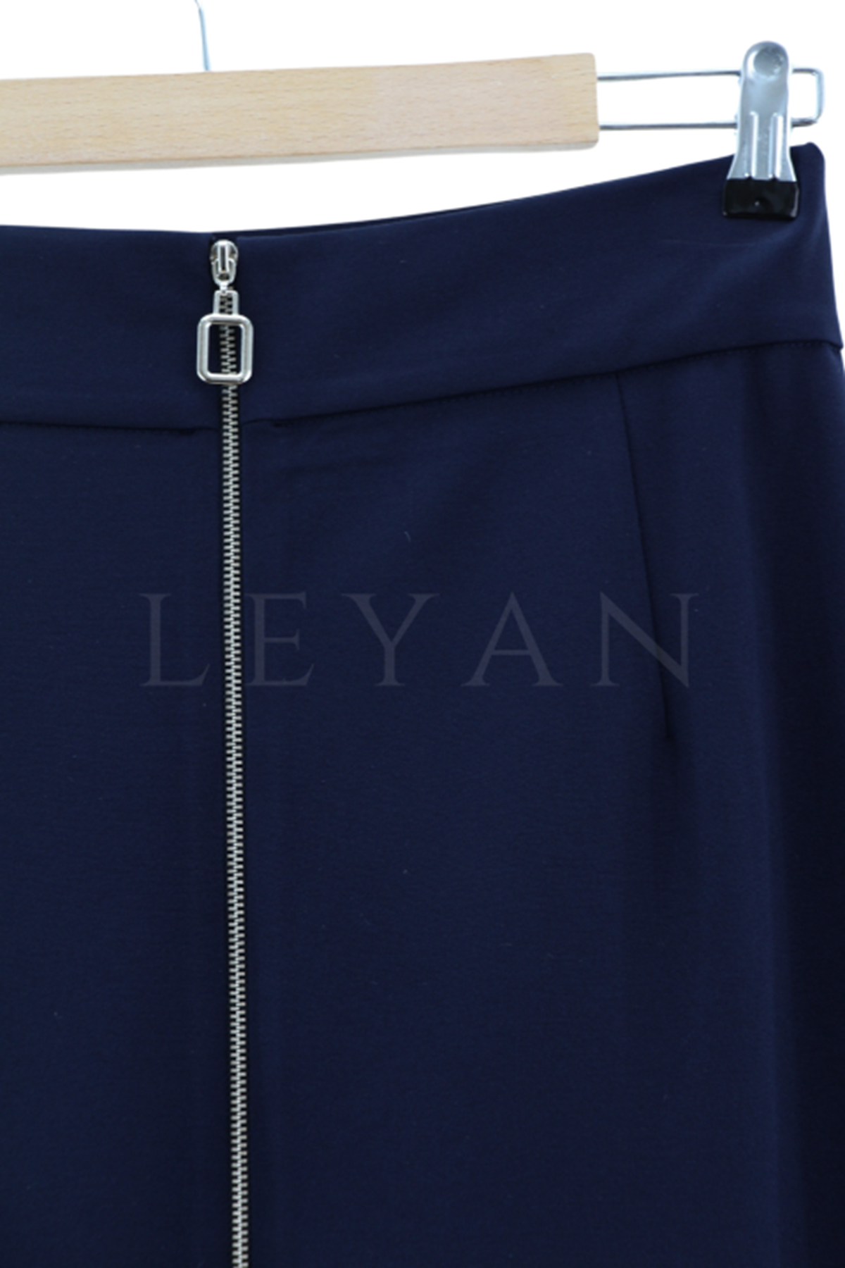 Sentez Önü Fermuarlı Etek- LYN03099 Lacivert