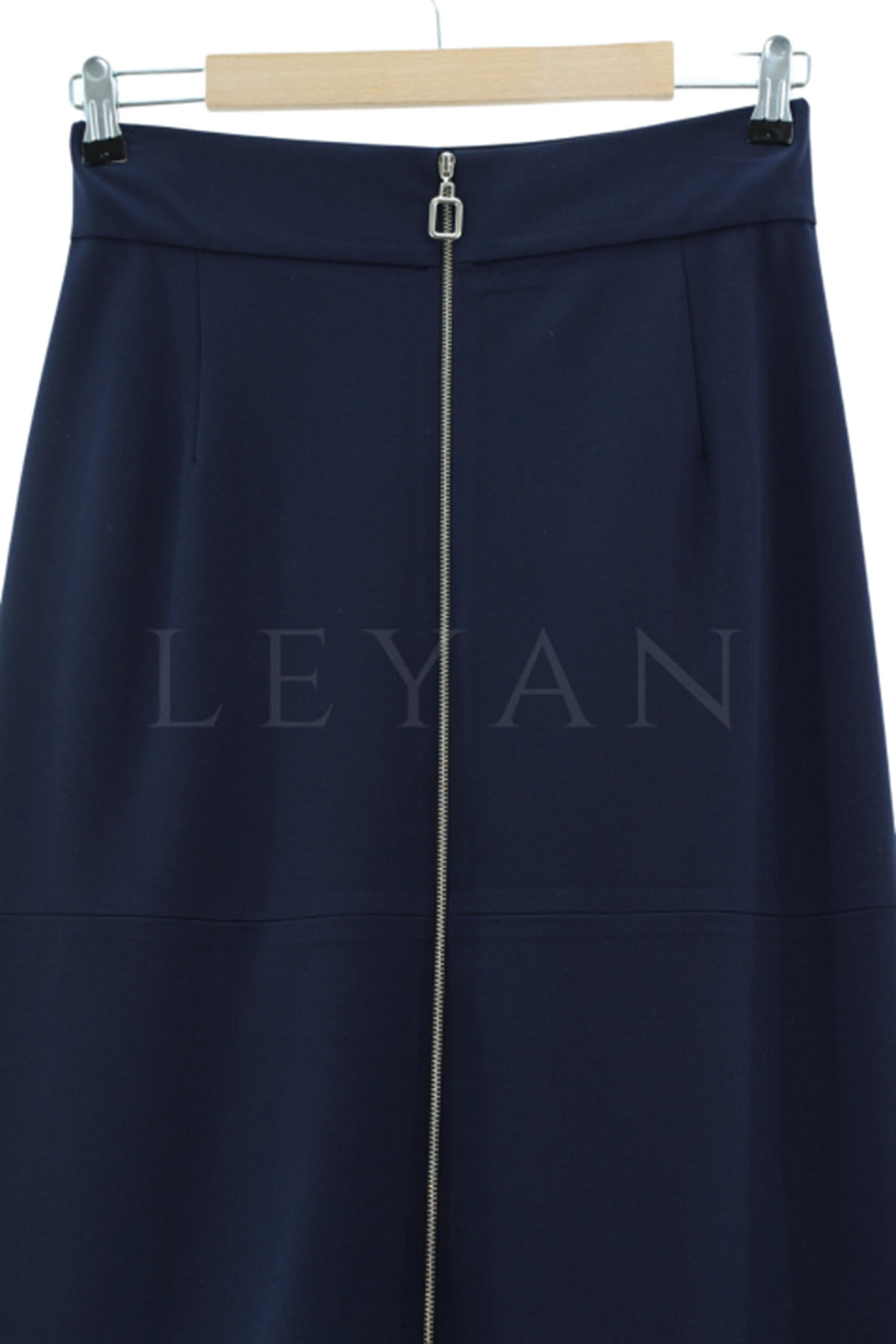 Sentez Önü Fermuarlı Etek- LYN03099 Lacivert