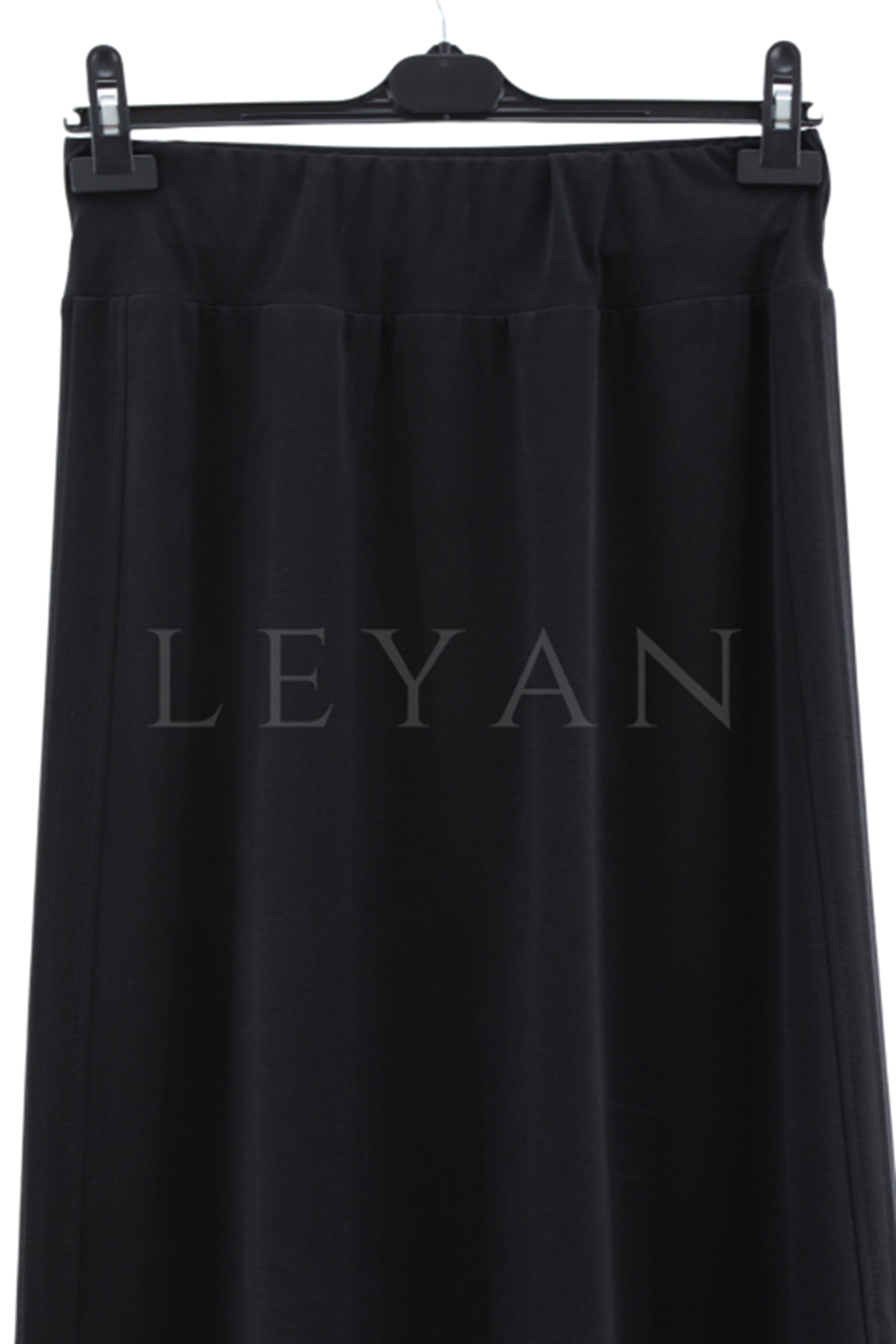 Sentez Nervürlü Etek- LYN03596 Siyah