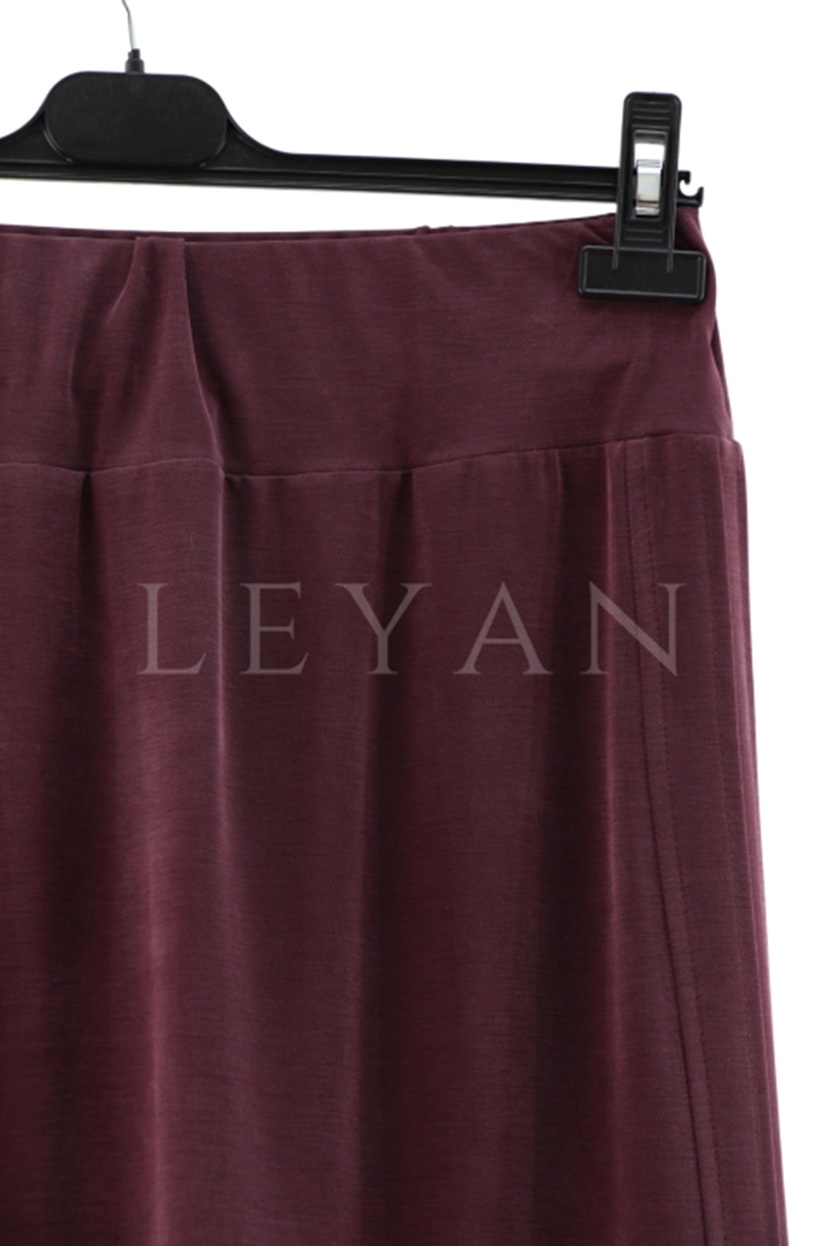 Sentez Nervürlü Etek- LYN03596 Bordo