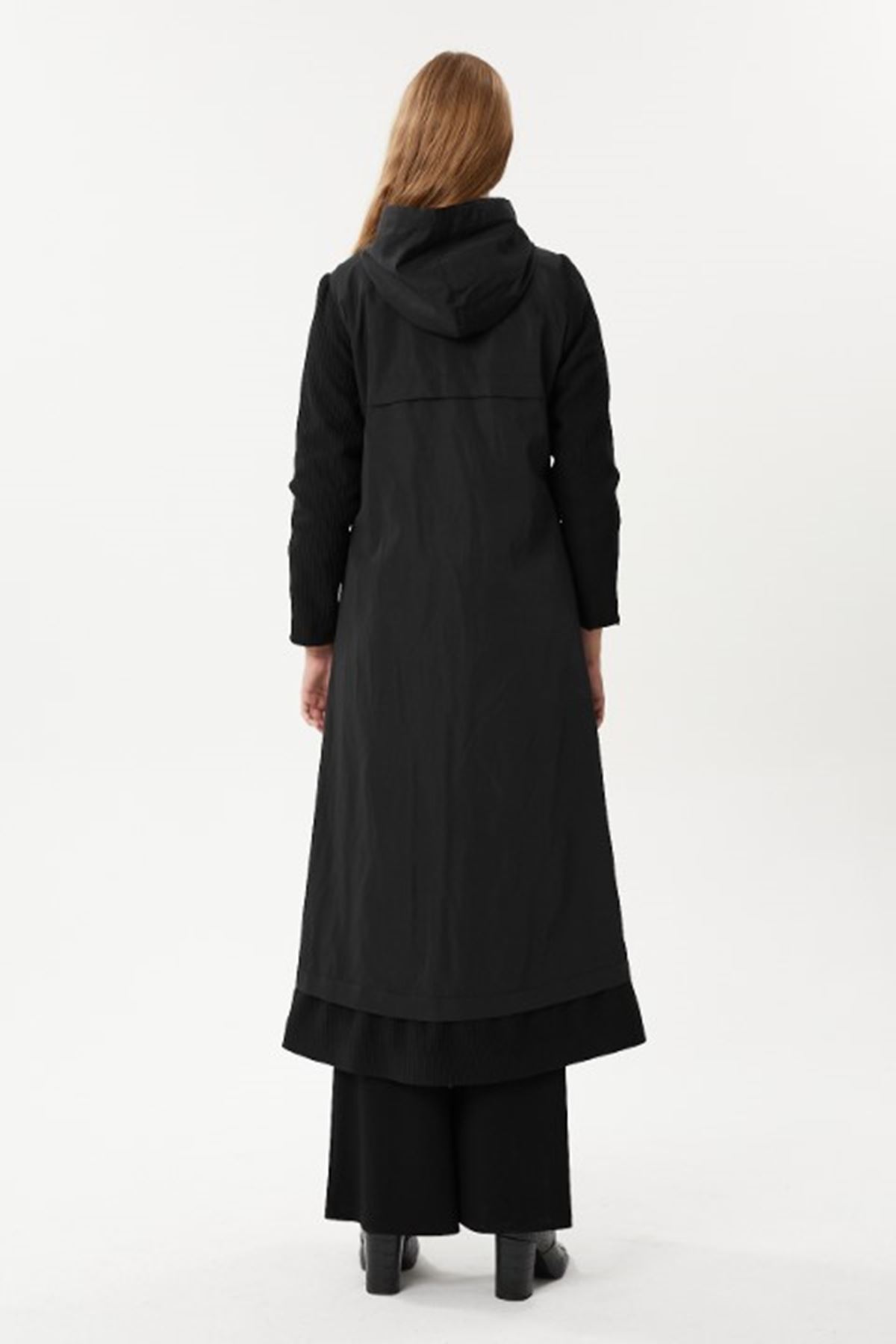 Orhan Store Paraşüt Detaylı Kap- LYN02799 Siyah