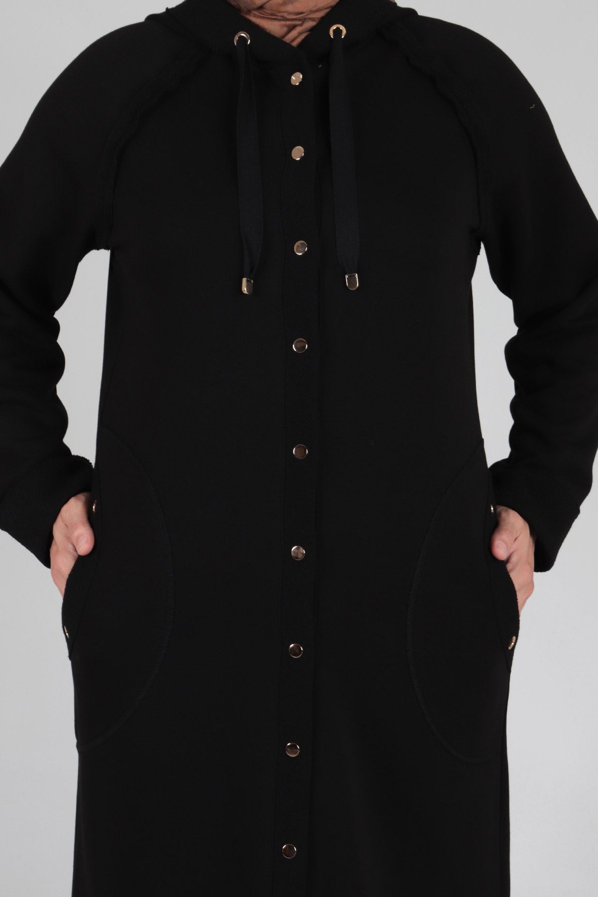 Kuşgözü Detaylı Üç İplik Kap- LYN01606 Siyah