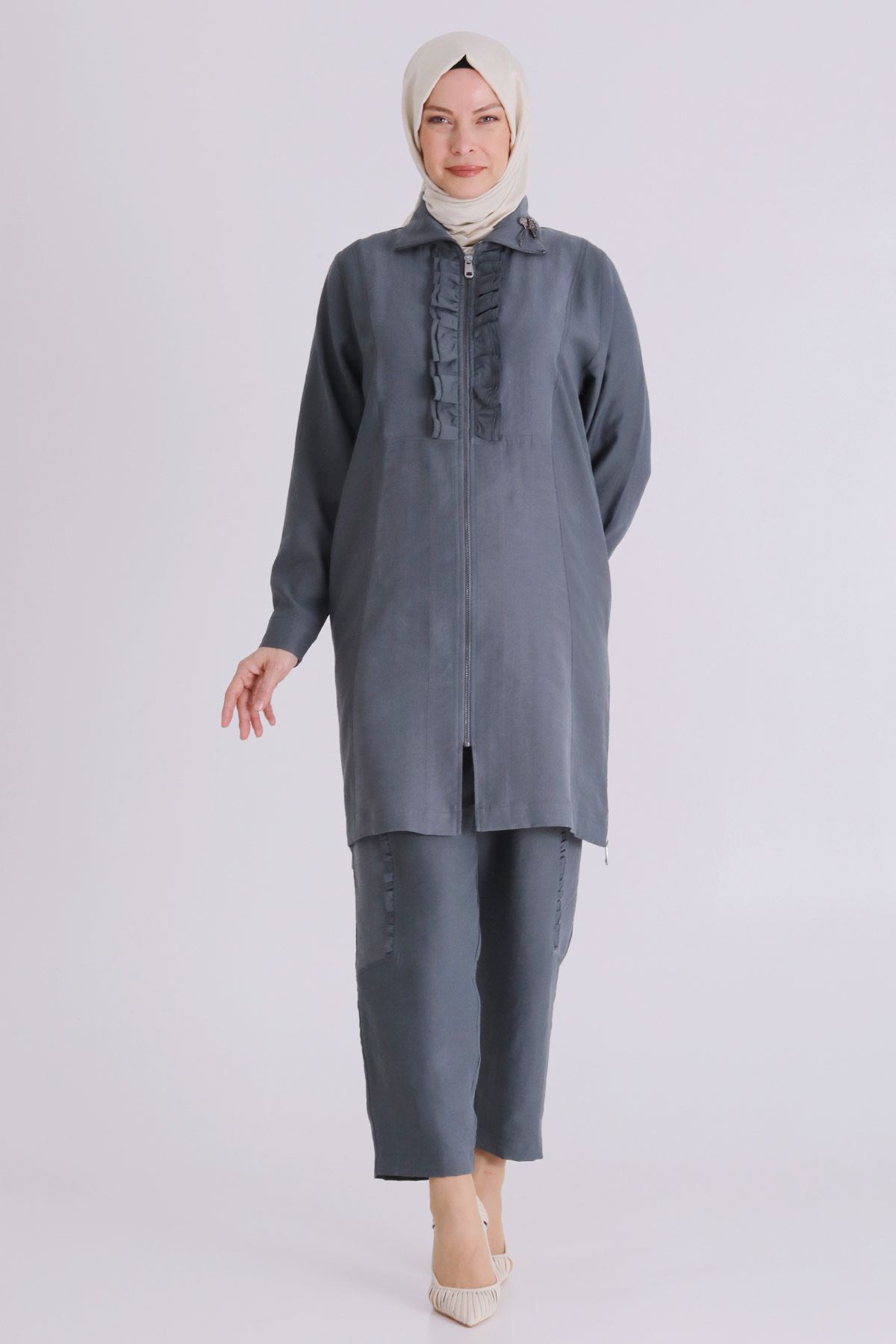 Behrem Fırfır Detaylı Takım- LYN04383 Nefti