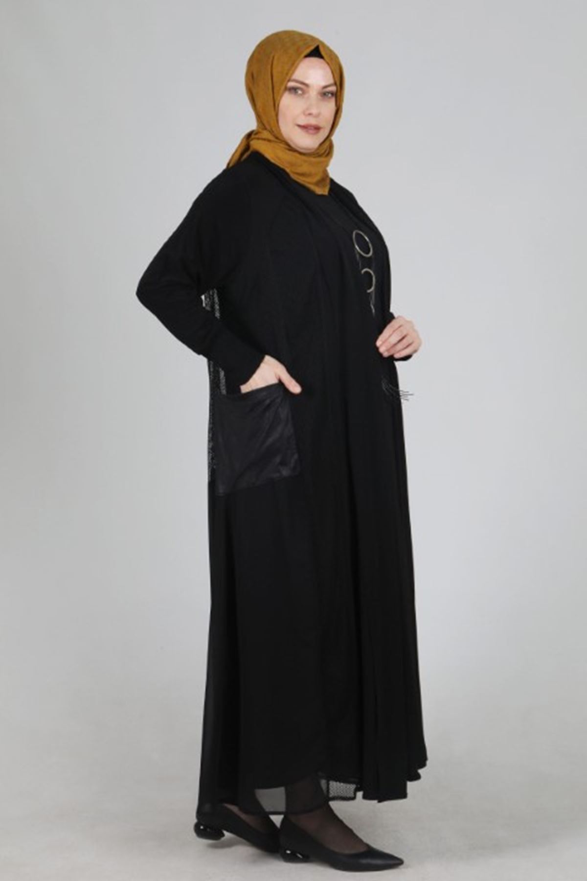 Behrem File Ceketli Elbise- LYN02213 Siyah