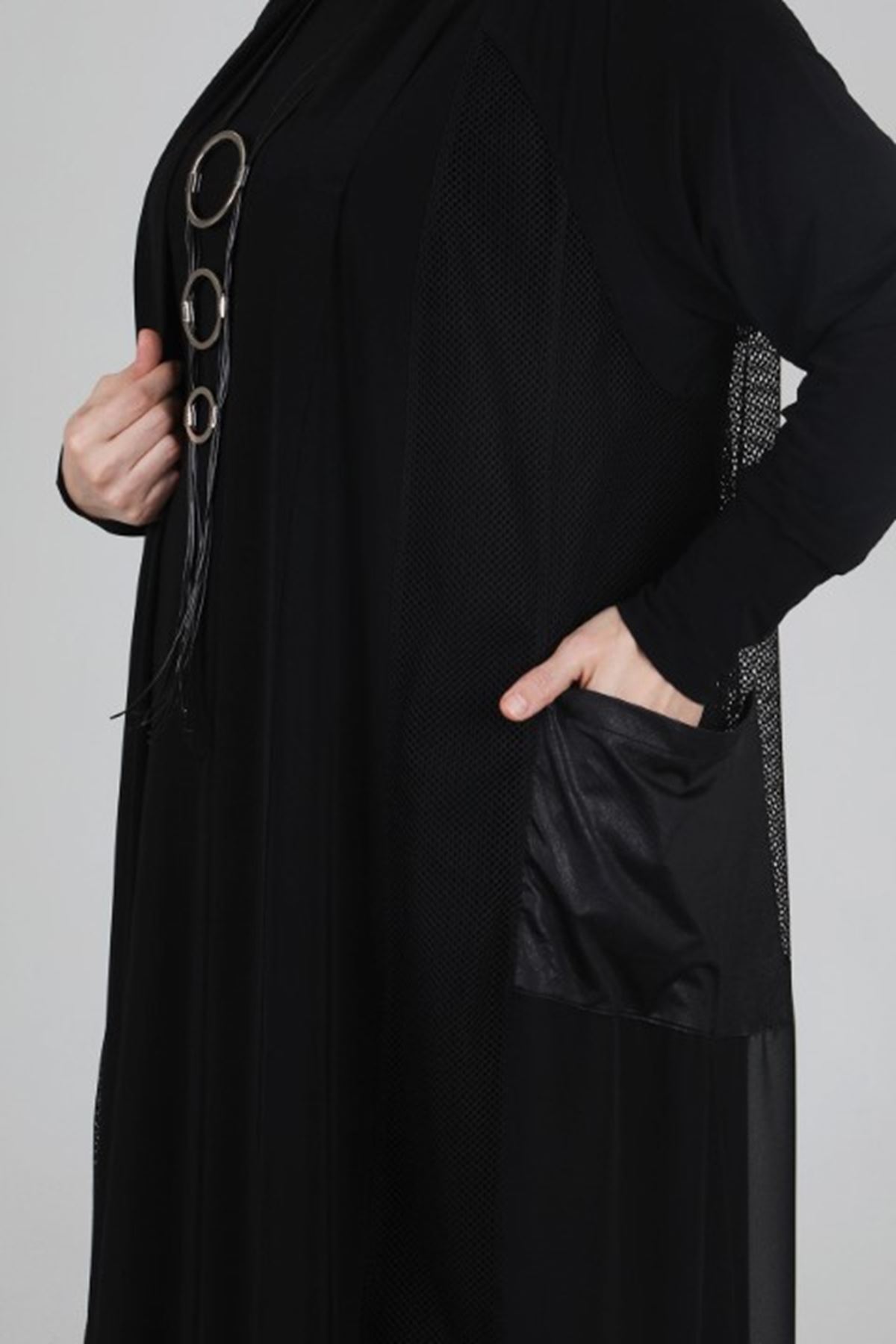 Behrem File Ceketli Elbise- LYN02213 Siyah