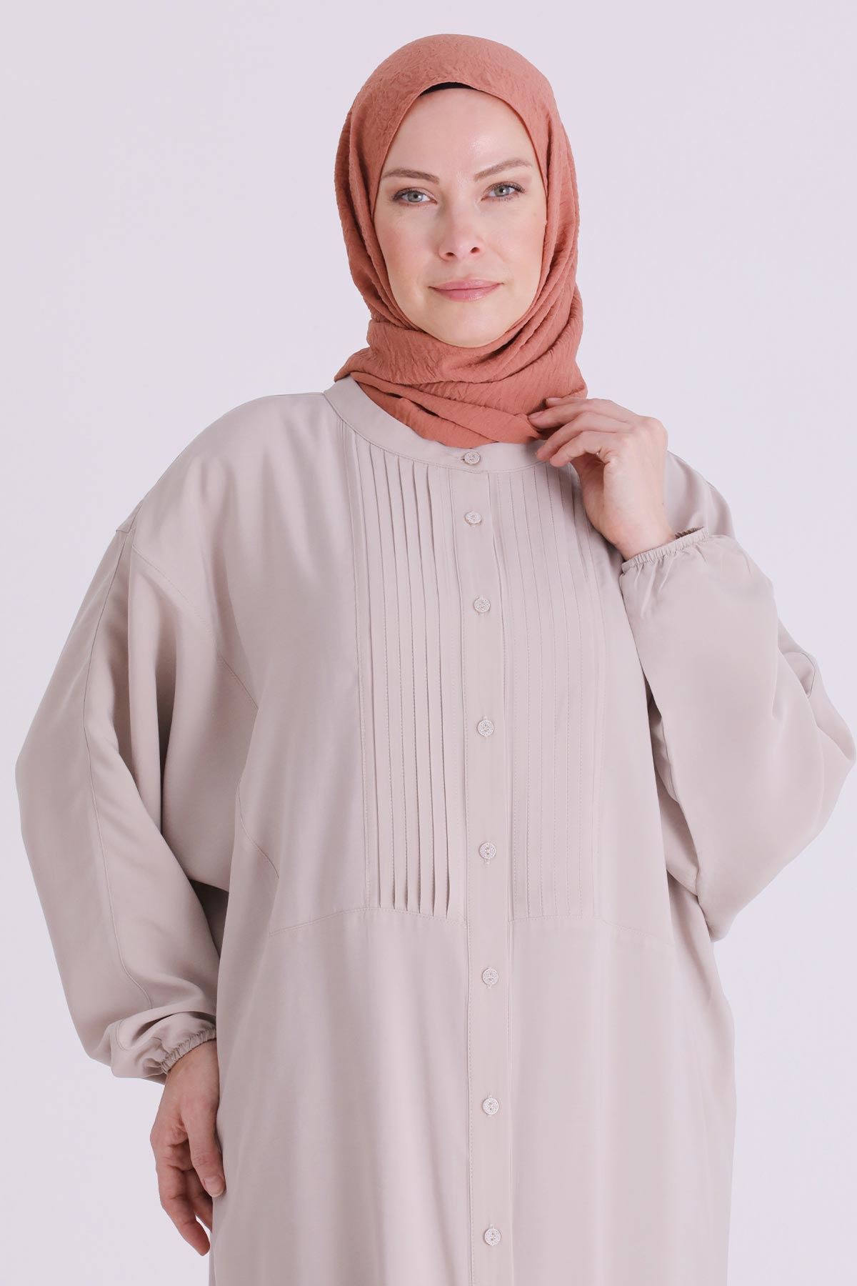 Behrem Dikiş Detaylı Tunik- LYN04388 Taş