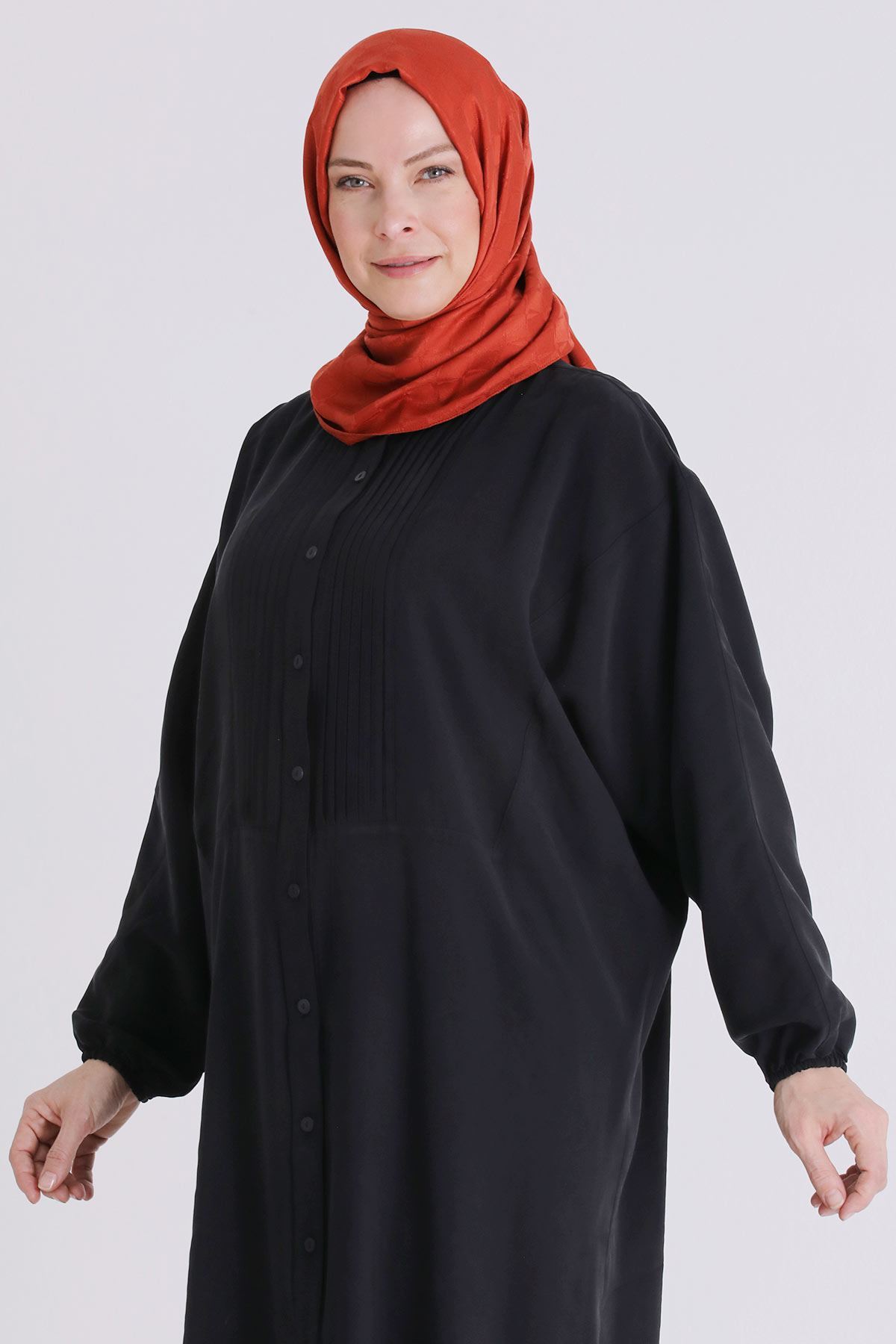 Behrem Dikiş Detaylı Tunik- LYN04388 Siyah