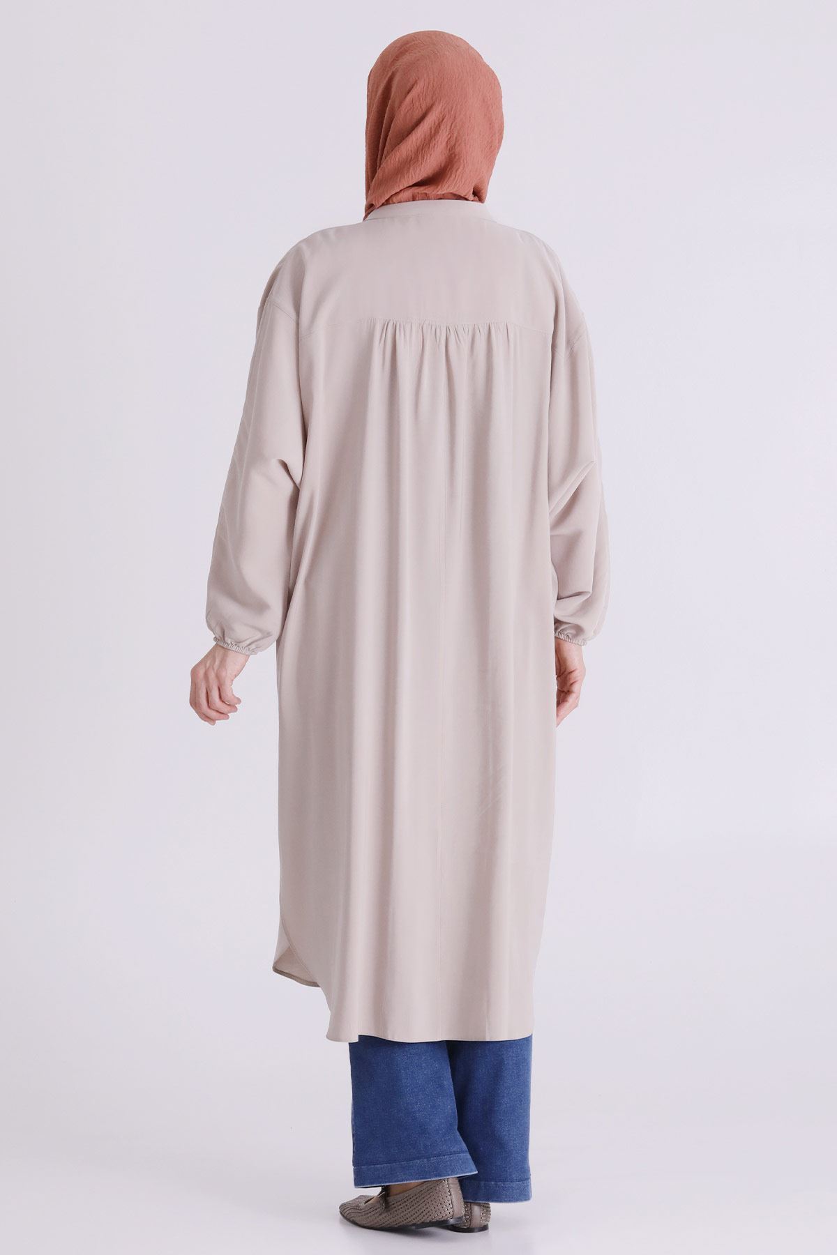Behrem Dikiş Detaylı Tunik- LYN04388 Taş