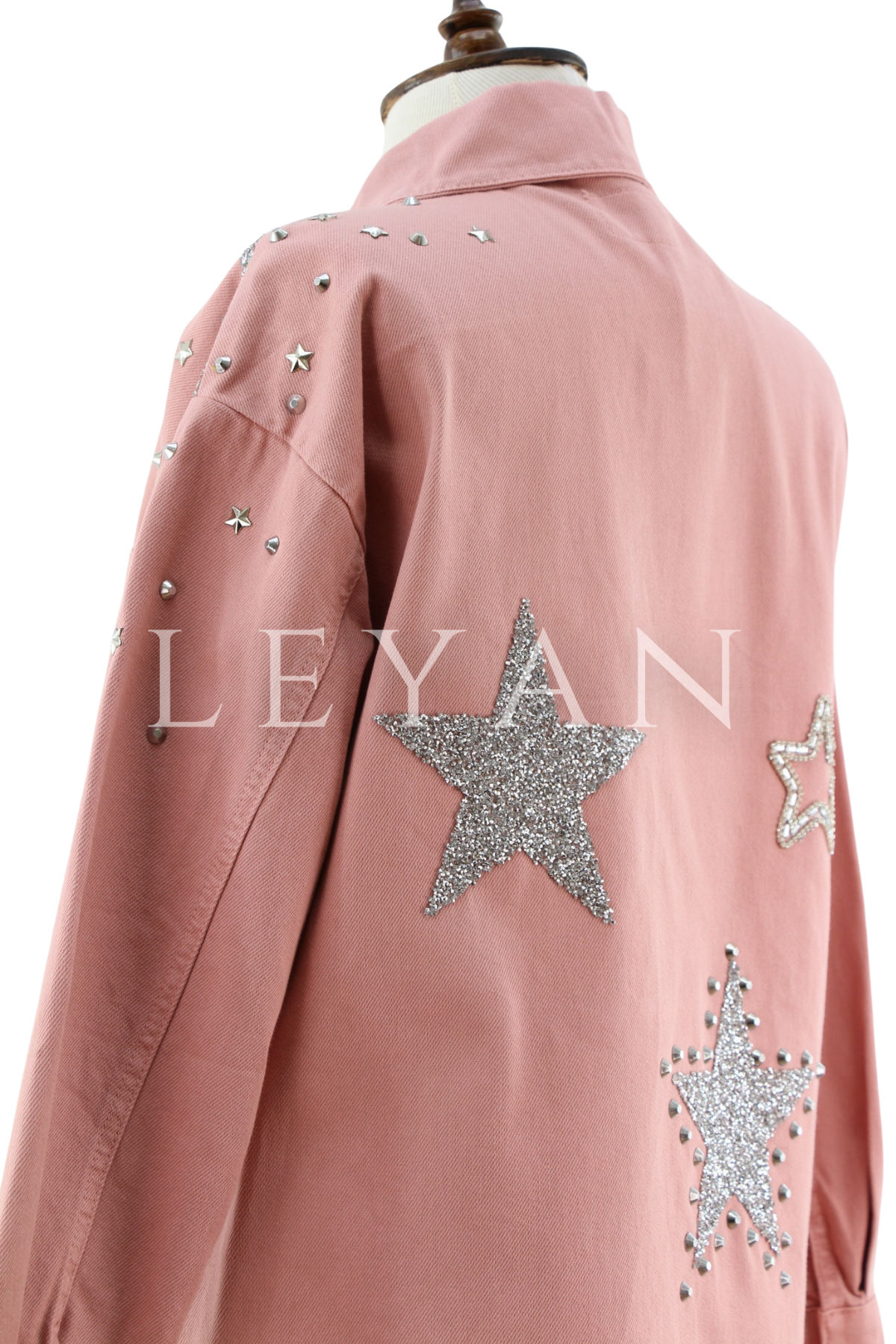 Yıldız Detaylı Denim Tunik- LYN04394 Gül Kurusu