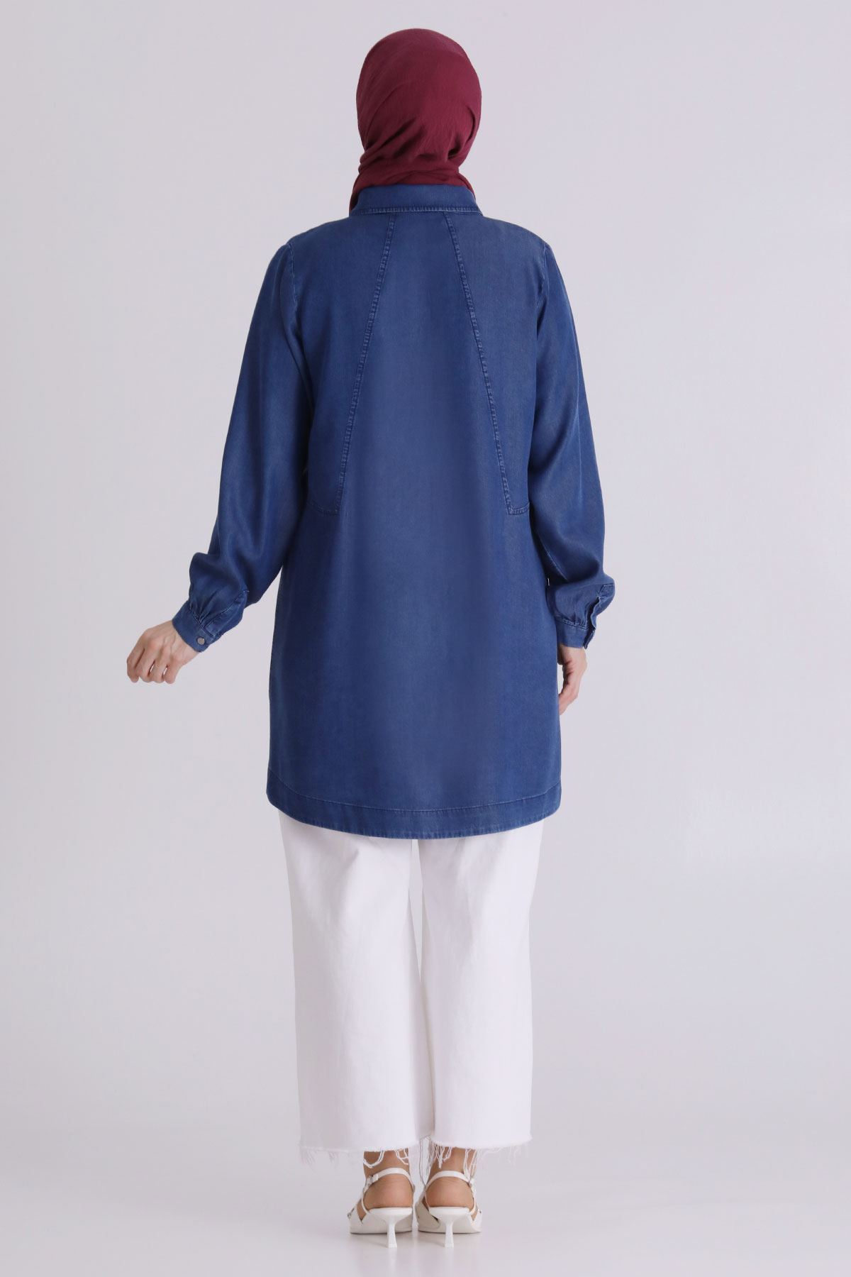 Behrem Tensel Kot Tunik- LYN04369 Koyu Mavi