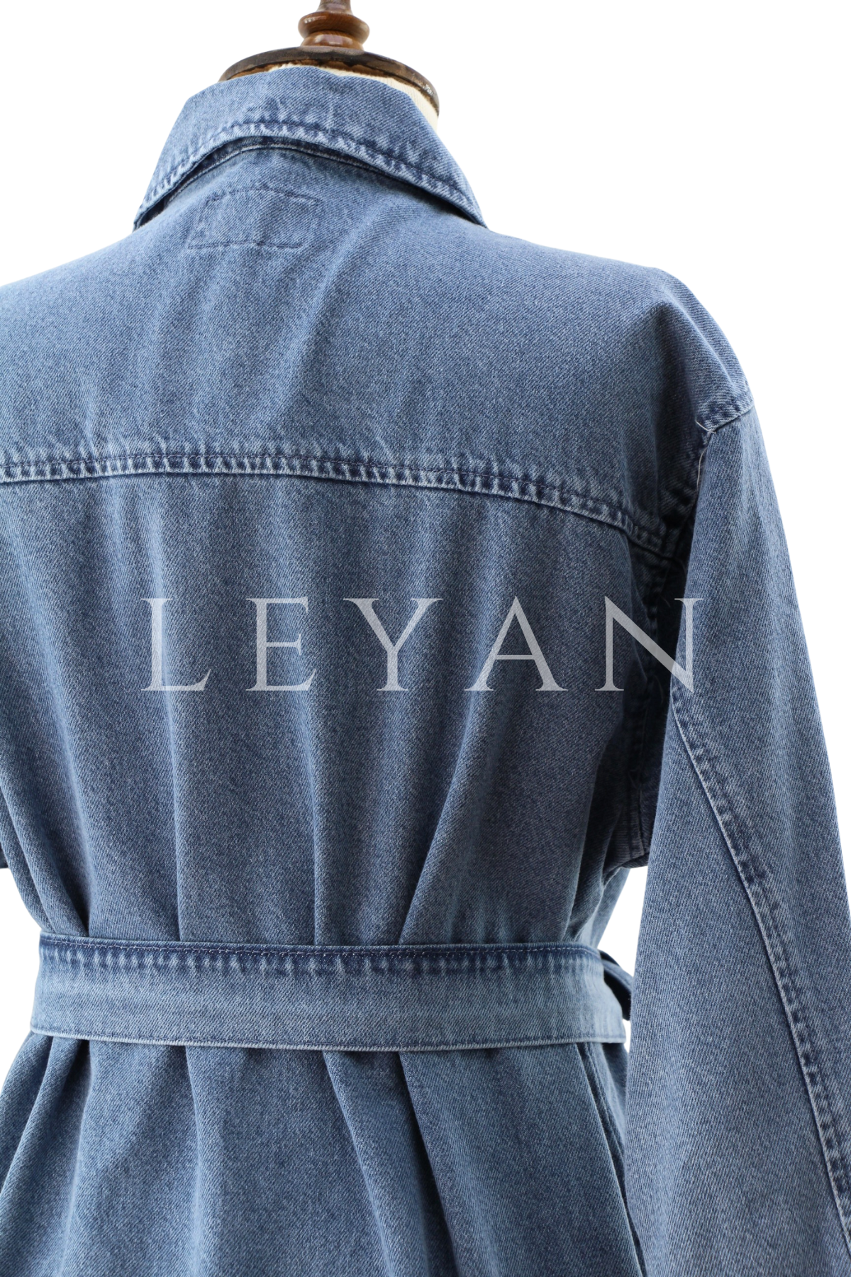 Kemer Detaylı Denim Tunik- LYN04393 Açık Mavi