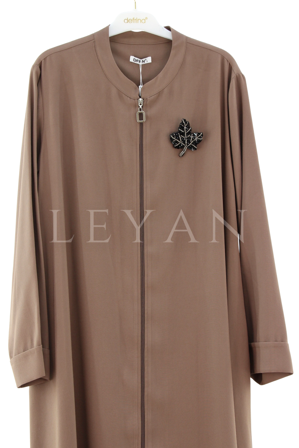 Defrina Broş Detaylı Ceket- LYN04411 Vizon