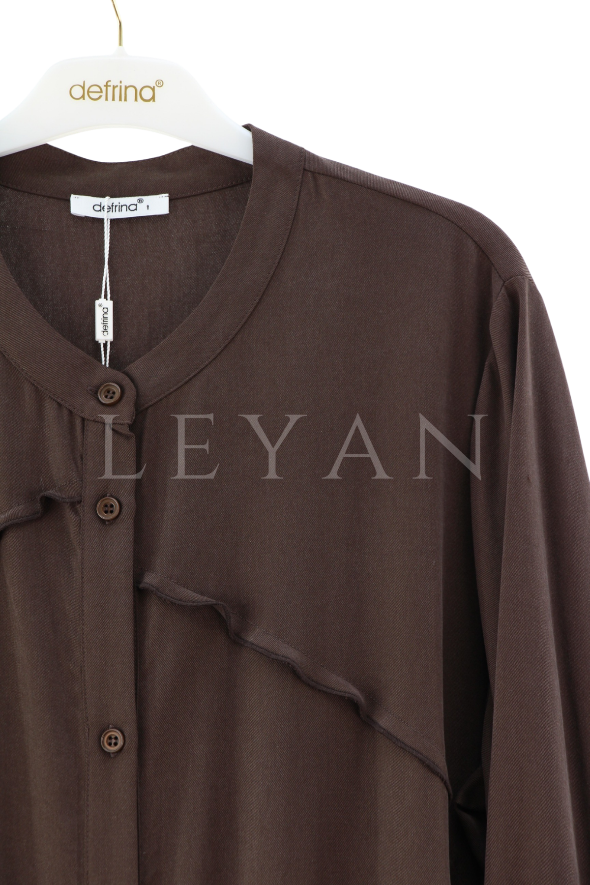 Defrina Dikişli Gömlek- LYN04413 Acı Kahve