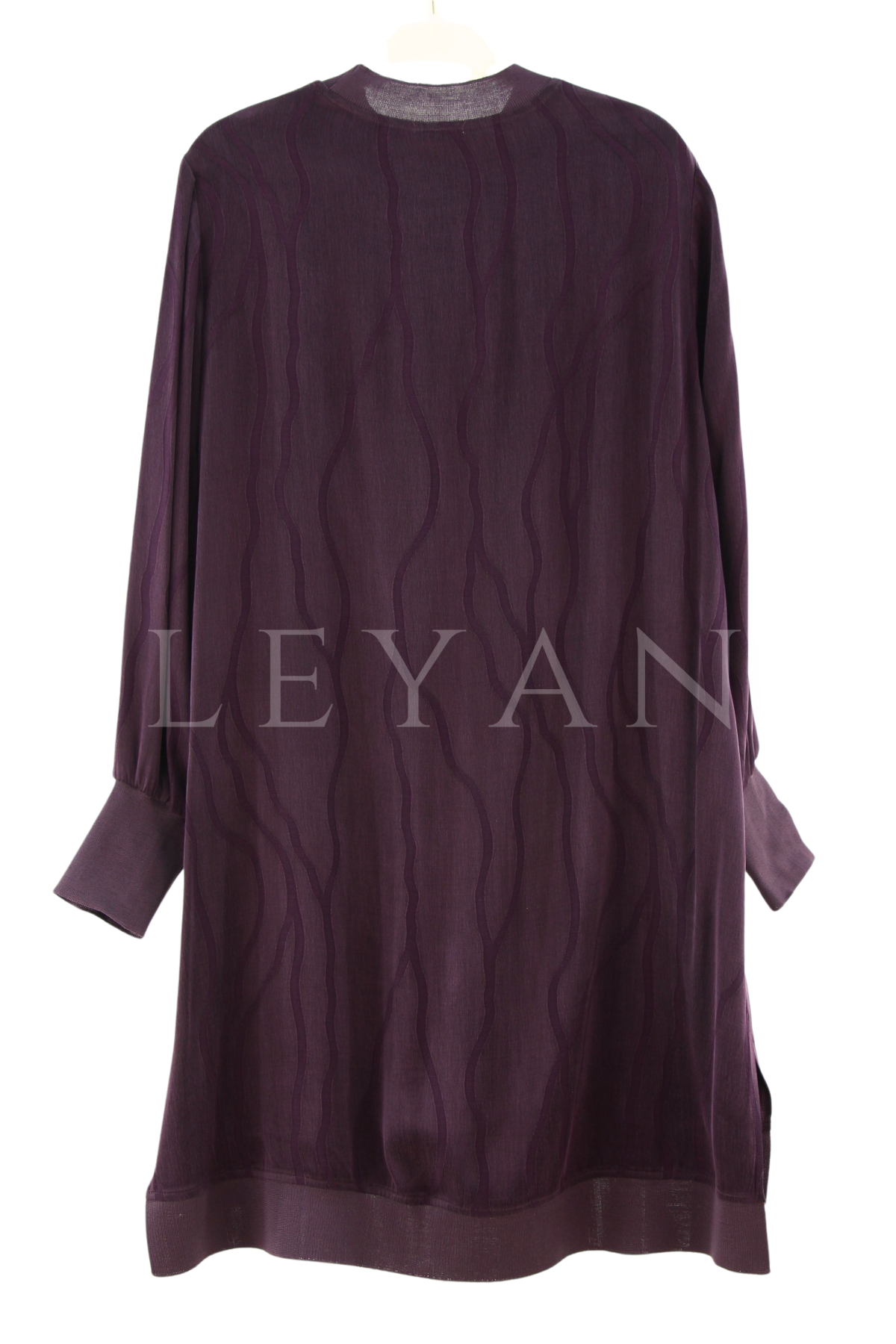 Defrina Dalga Desenli Qupra Tunik- LYN04412 Mürdüm