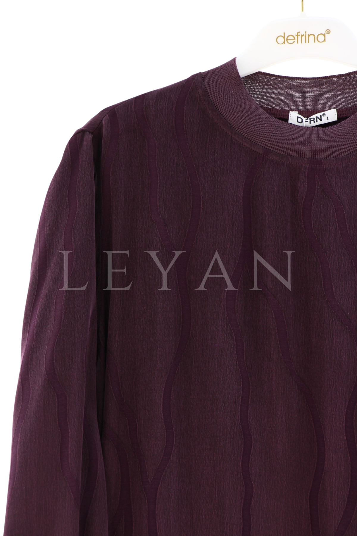 Defrina Dalga Desenli Qupra Tunik- LYN04412 Mürdüm