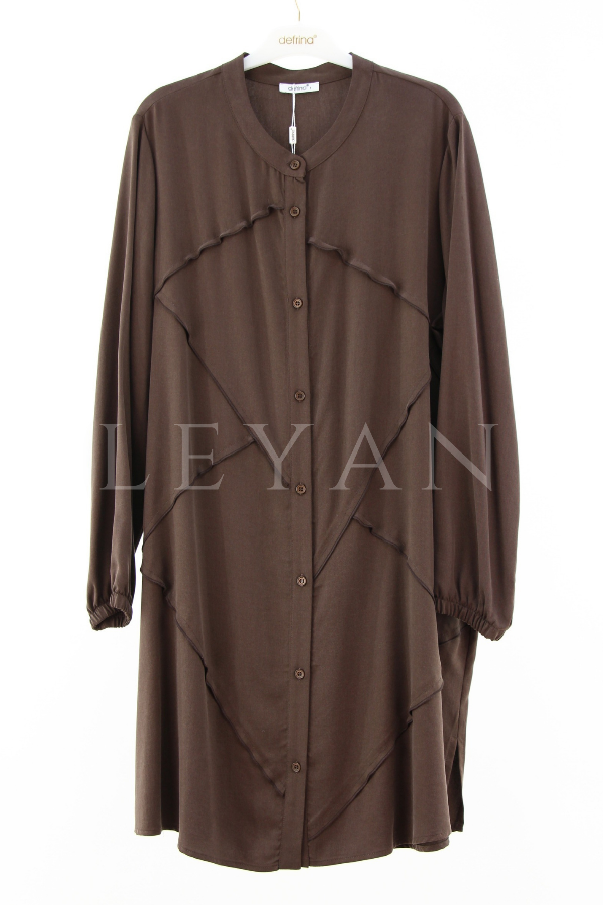 Defrina Dikişli Gömlek- LYN04413 Acı Kahve